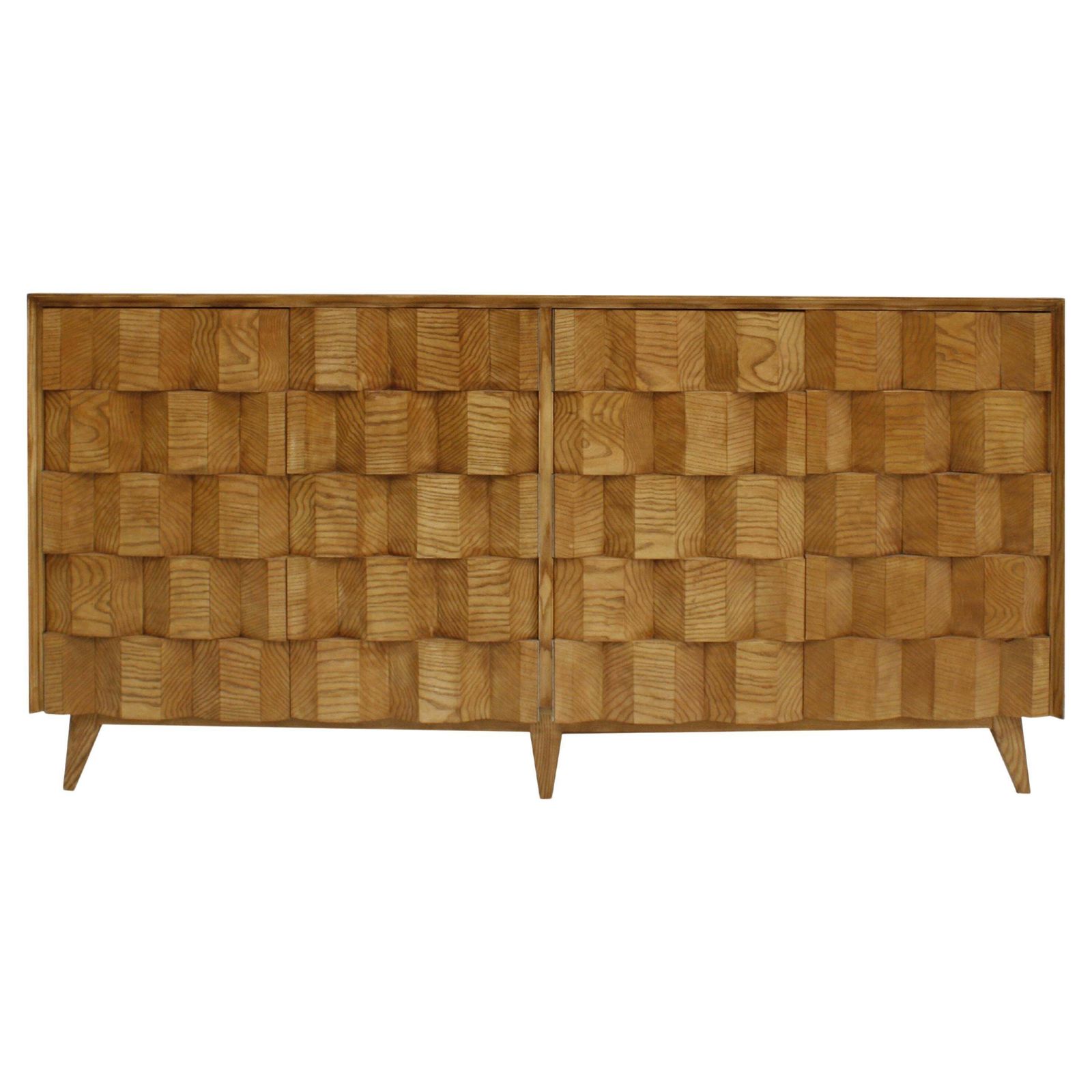 Mid Century Modern Style Oakwood Italian Sideboard Designed By L. A. Studio