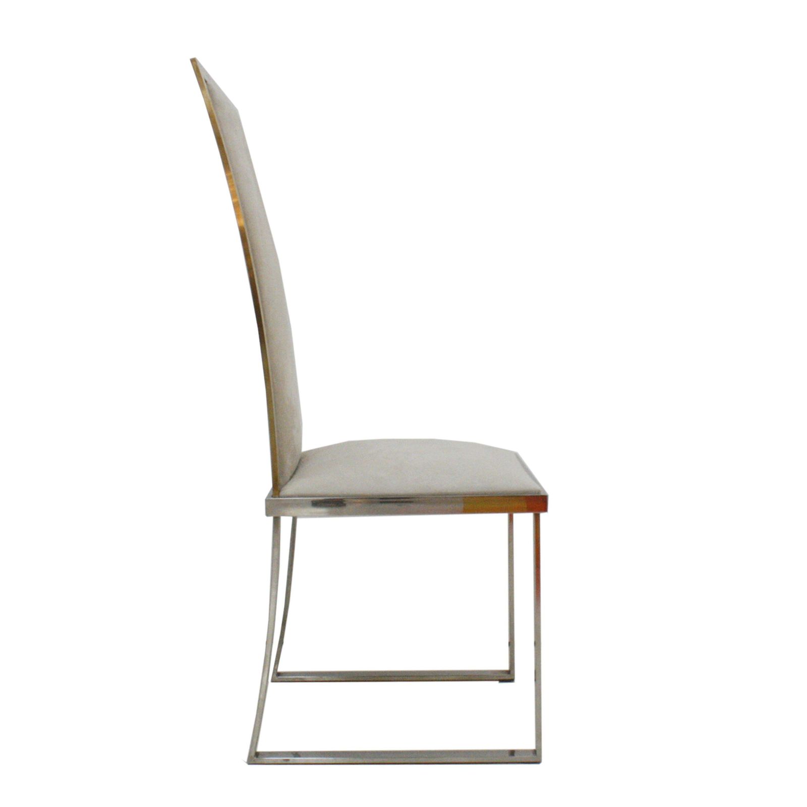 Michel Mangematin Mid Century Modern Eight Steel And Brass French Chairs photo Furniture