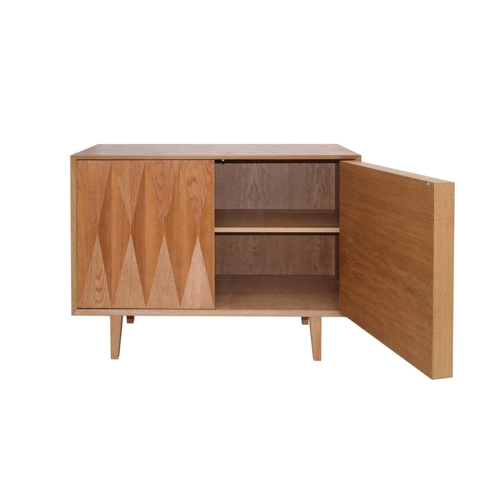 Mid Century Modern Style Oak Wood Pair Of Italian Sideboards By L.A Studio photo buy