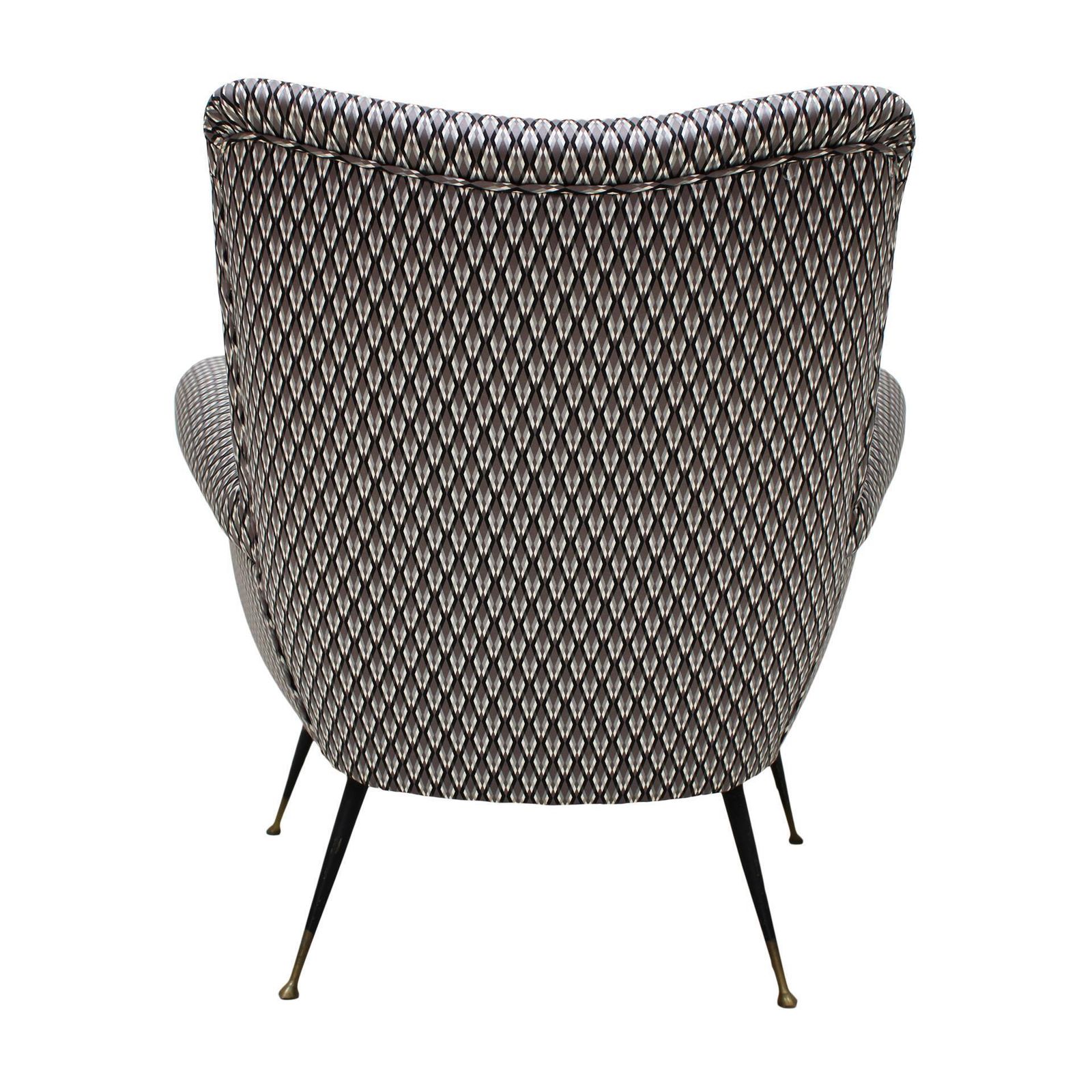 Gigi Radice Mid Century Armchair Upholstered In Serpentino Fabric photo Furniture