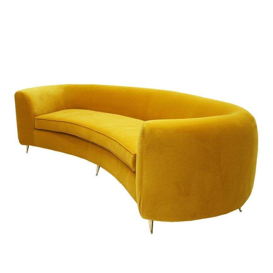 L.A. Studio Curved Yellow Sofa Of Six Seat Manufactured In Italy photo furniture
