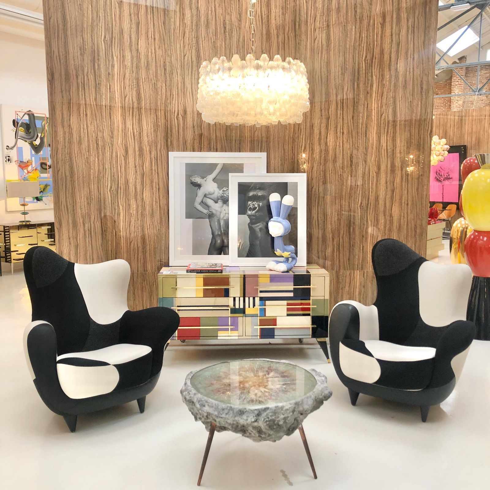 12328.0 Mid Century Modern Style Murano Glass And Brass Italian Sideboard By L.A. Studio photo