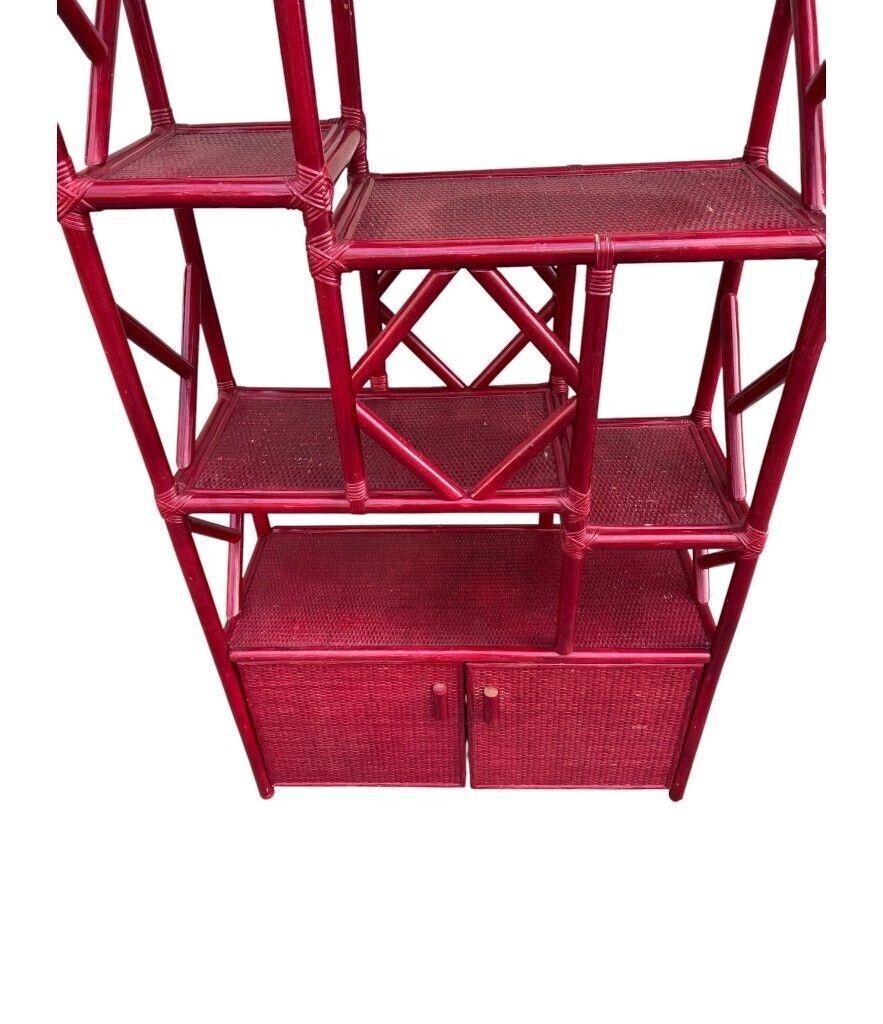 An Italian 1970s Burgundy Red Shelving Unit By Vivai Del Sud photo vintage