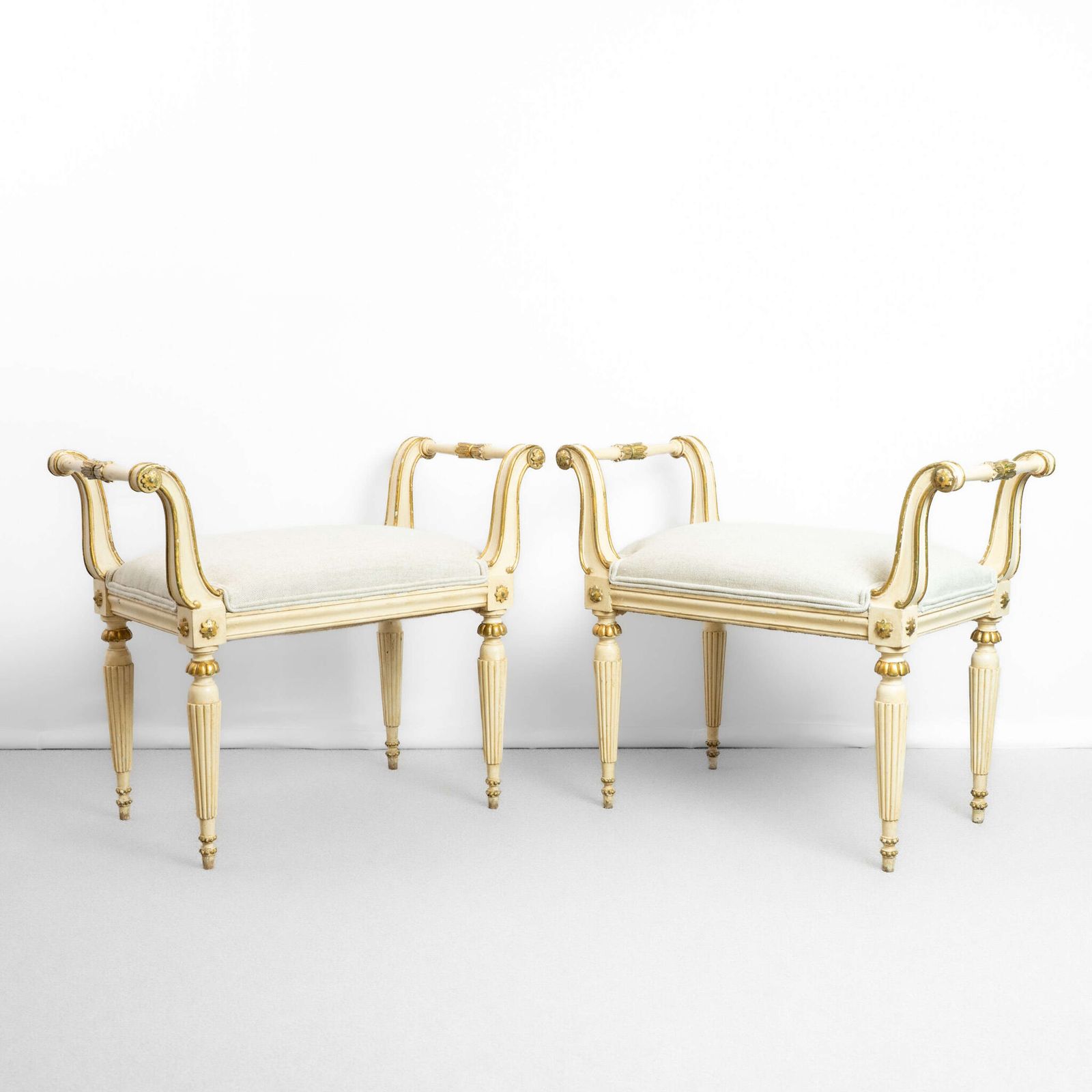 Pair Of French Gilt Window Seats /Benches