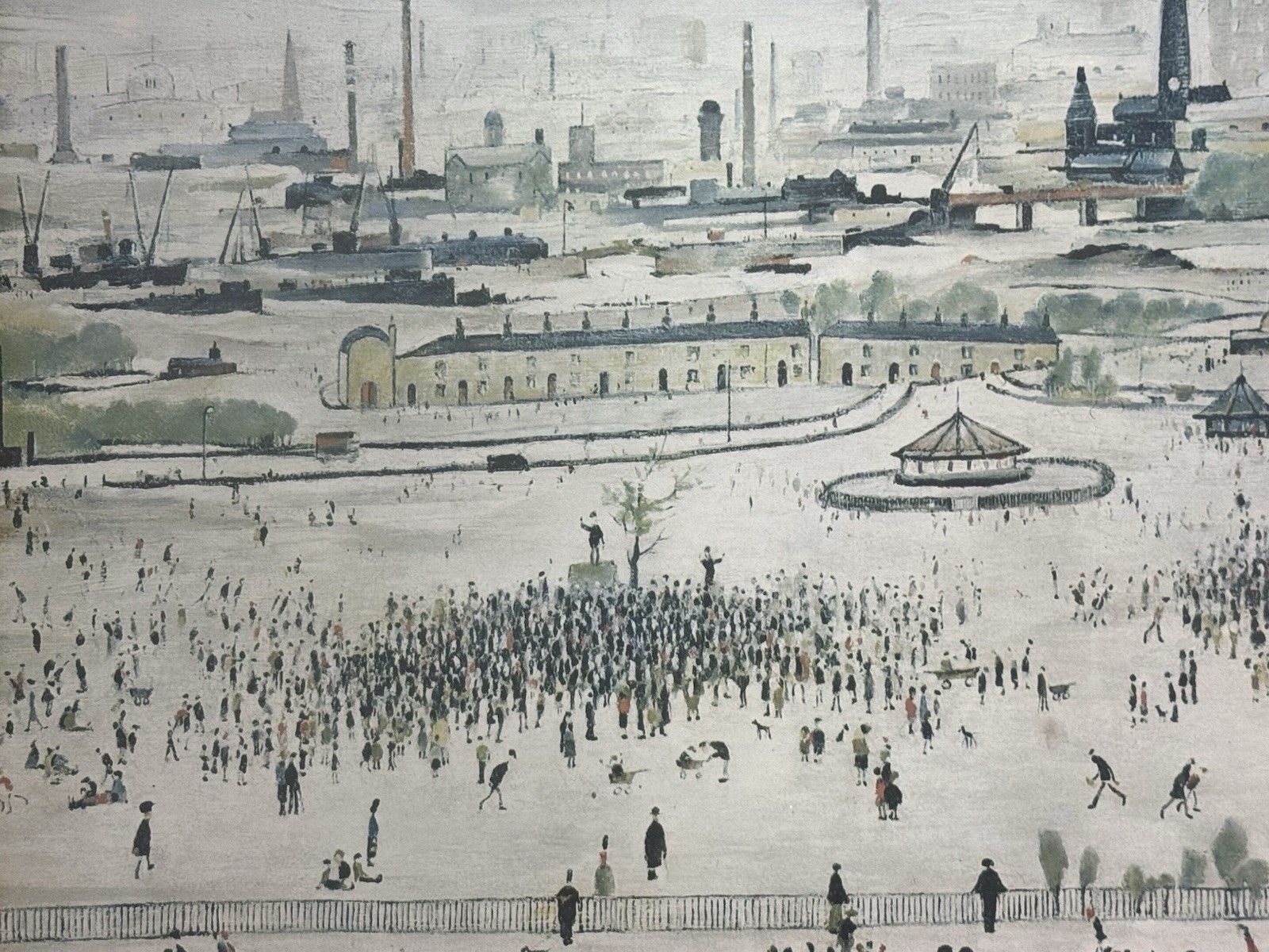photo buy Sunday Afternoon "The Battle Of Life" By Laurence Steven Lowry Print On Board