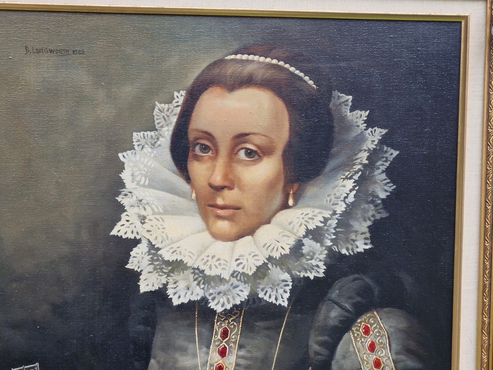 Mid 20thc Portrait Of Lady Jane Grey ‘The Nine Day Queen’ By Artist B Longworth photo furniture