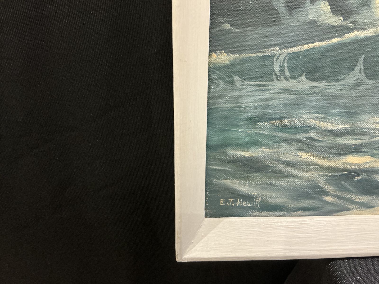 Stormy Cornish Seascape By E. J. Hewitt,  – Dramatic Coastal Oil Painting photo Art