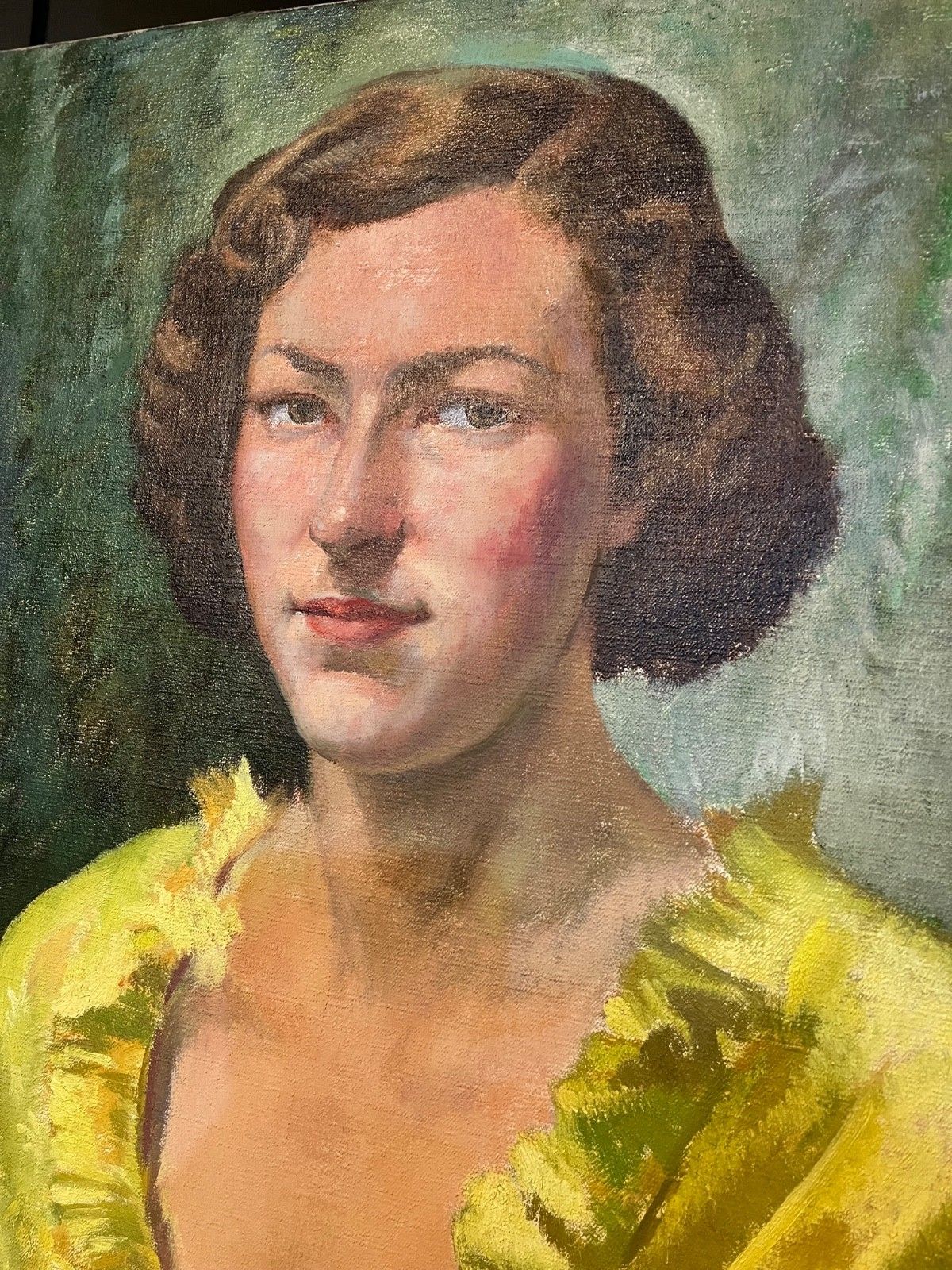 Large Portrait Oil On Canvas By Francis Wynne Thomas Seated Female Dated 1954 photo buy
