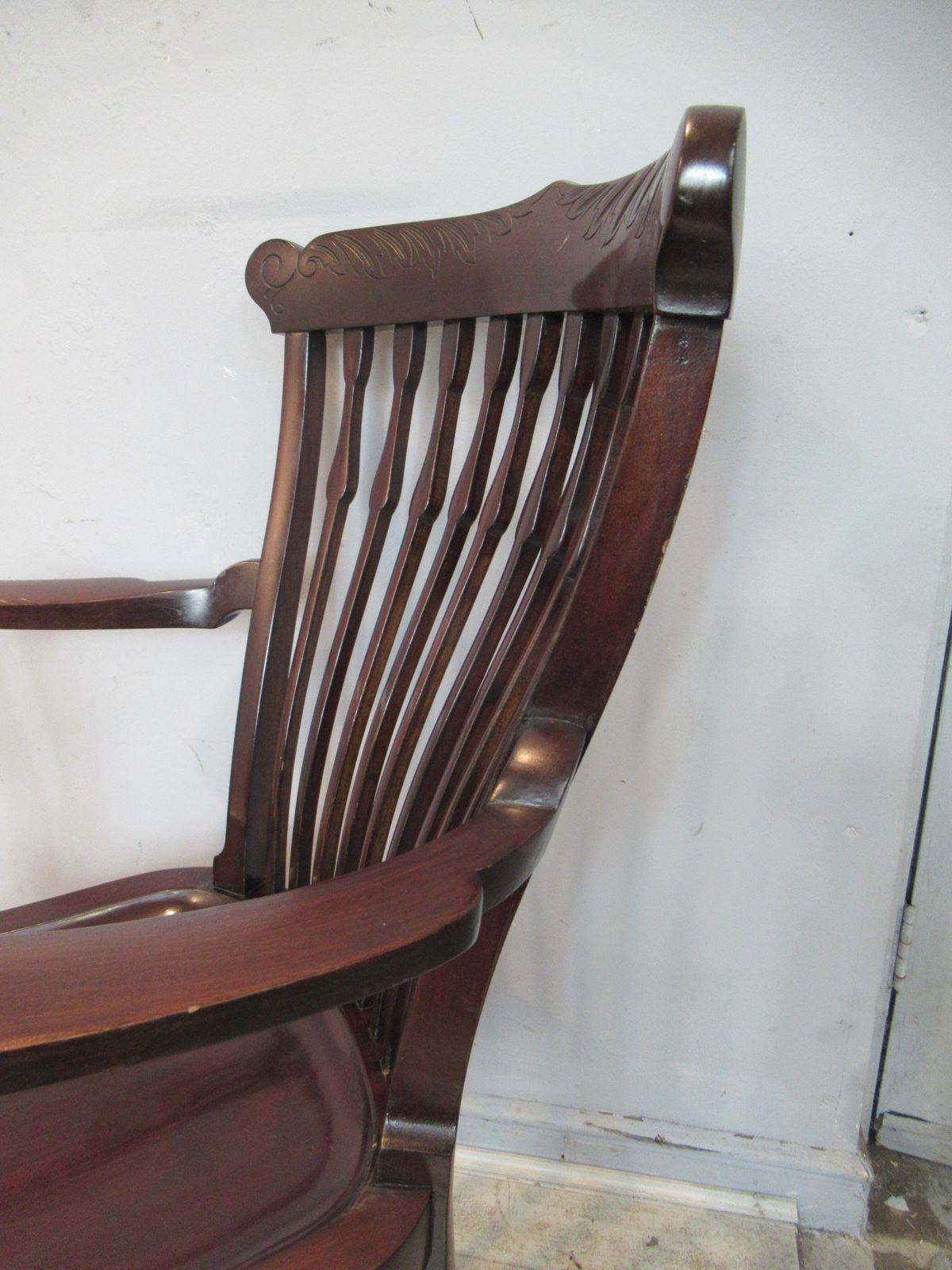 Mahogany   Edwardian   Desk Type  Arm Chair photo vintage