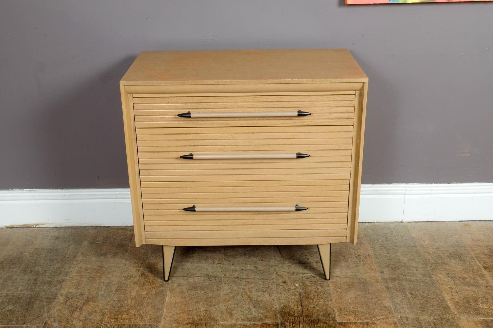 Vintage Retro Lightwood Chest Of 3 Drawers By Lebus photo furniture
