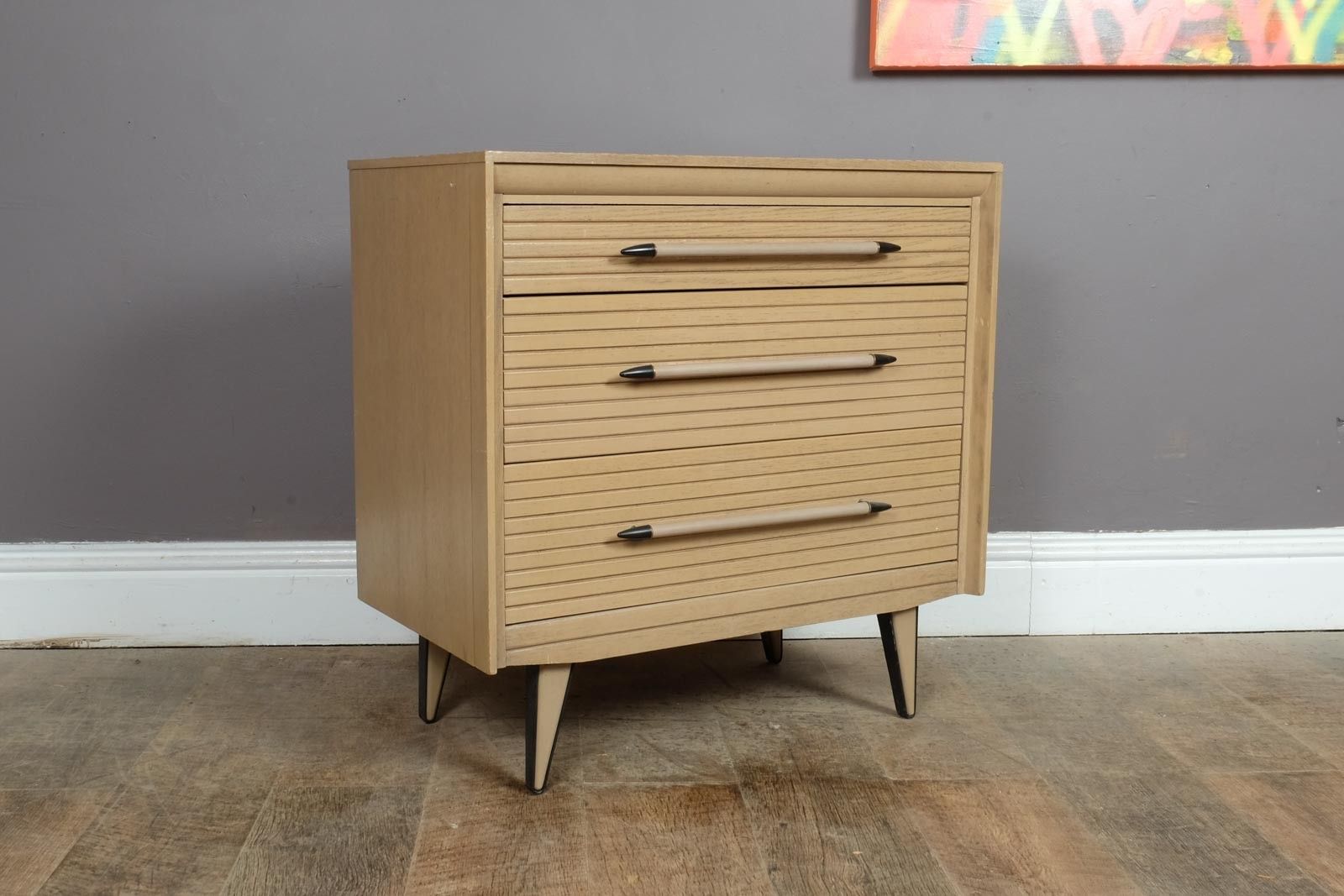 Vintage Retro Lightwood Chest Of 3 Drawers By Lebus photo buy