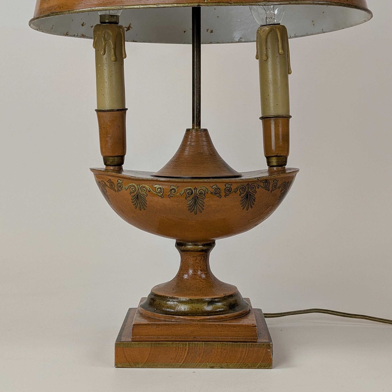Louis XVI Style Table Lamp: Neoclassical Transfer Decoration Light With Adjustable Tole Shade photo for sale