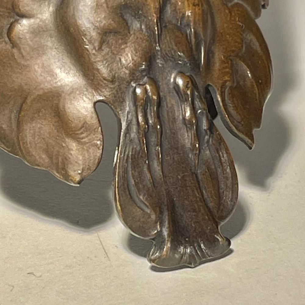 Art Nouveau Armband Uil Met Gespreide Vleugels Brons Met Koperen Patina photo Kunst