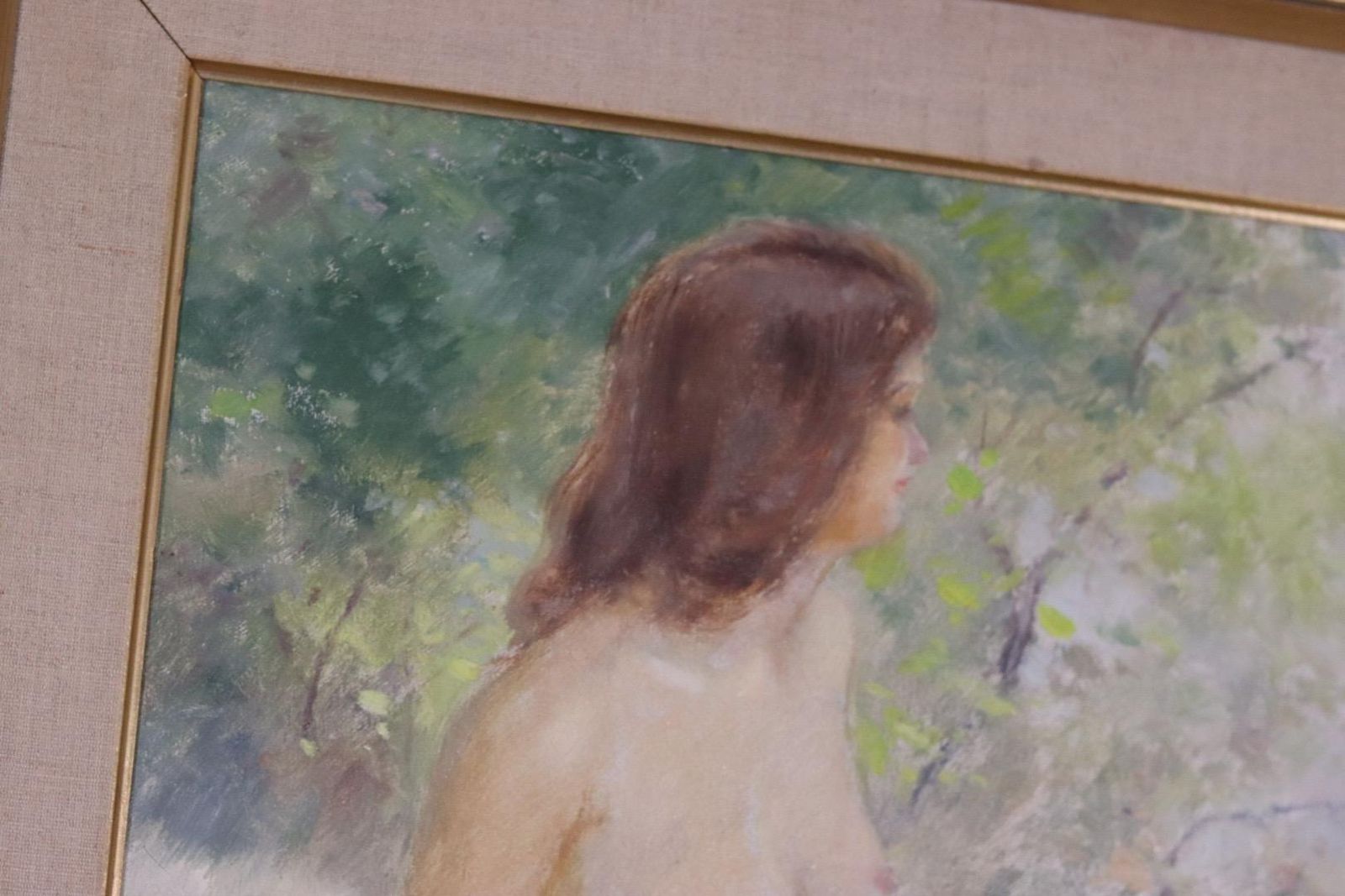 photo for sale Original Norwegian Oil On Canvas – “Sitting Woman” By Karl Vilhelm Anstensen – Signed & Framed – 66 × 74 Cm (26.0" × 29.1")