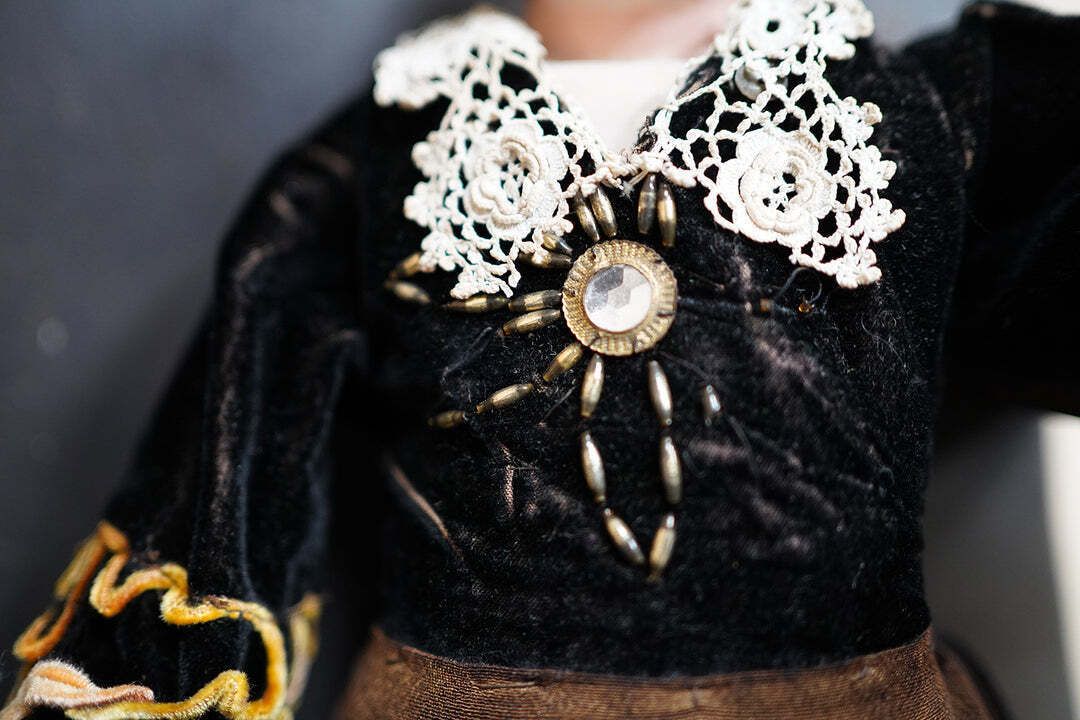 An Early 20thc Black Velvet French Boudoir Doll C.1920 photo for sale