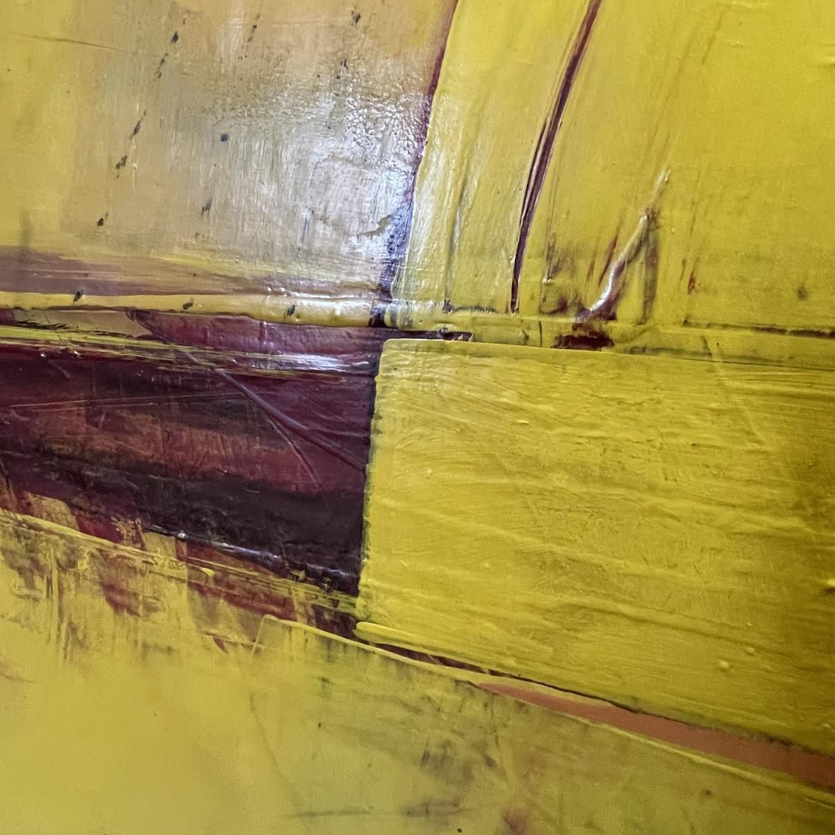 Serge Detriaux, Gele Abstracte Compositie, Olie Op Paneel, 1982 photo for sale