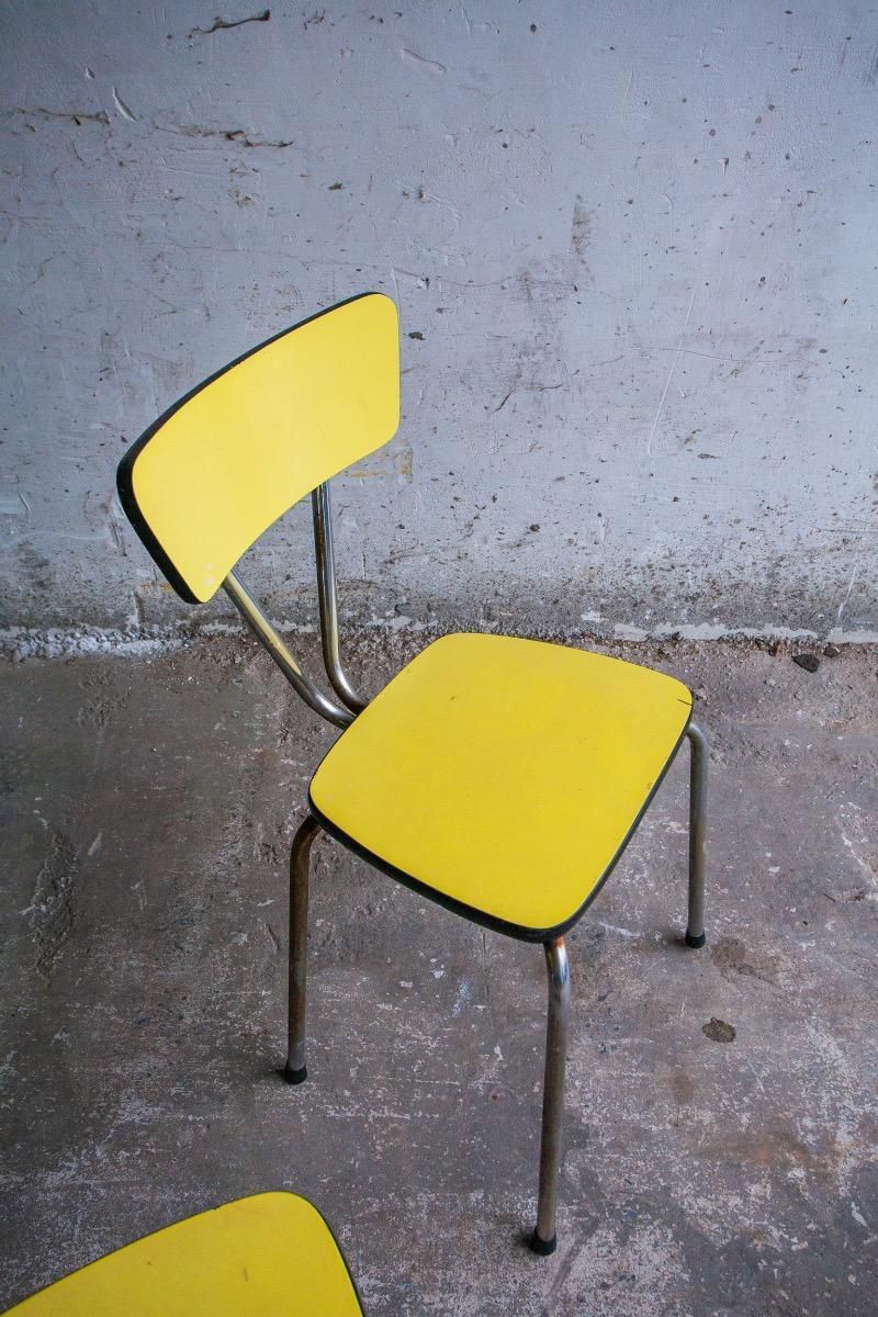 Furniture Vintage Yellow Chair In Metal photo