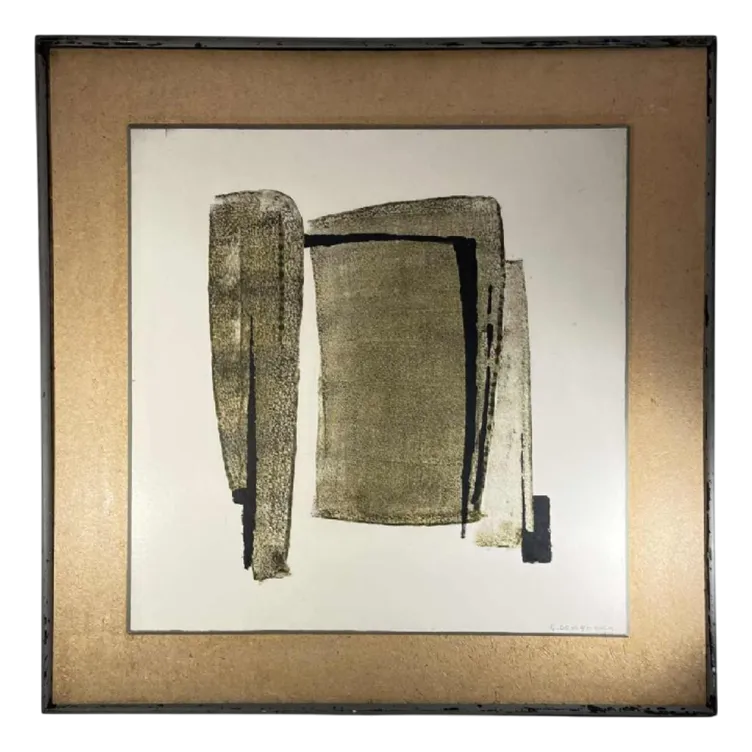 Georges (Géo) De Vlamynck, Abstracte Compositie, Olie Op Paneel, Jaren 1960