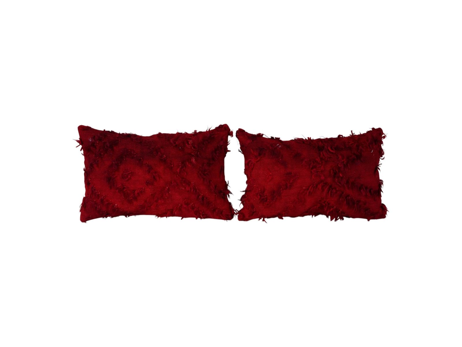 Handwoven Turkish Shaggy Pillow Cover, Vintage Woolen Rug Decor