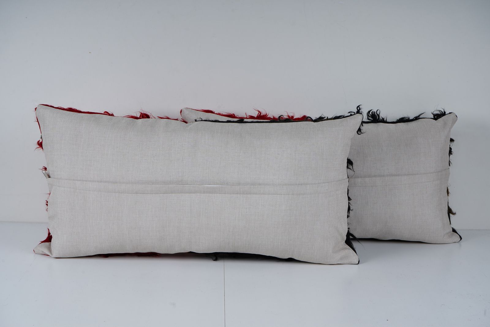 Handwoven Turkish Rug Pillow Cover: Vintage Flokati Shag photo for sale