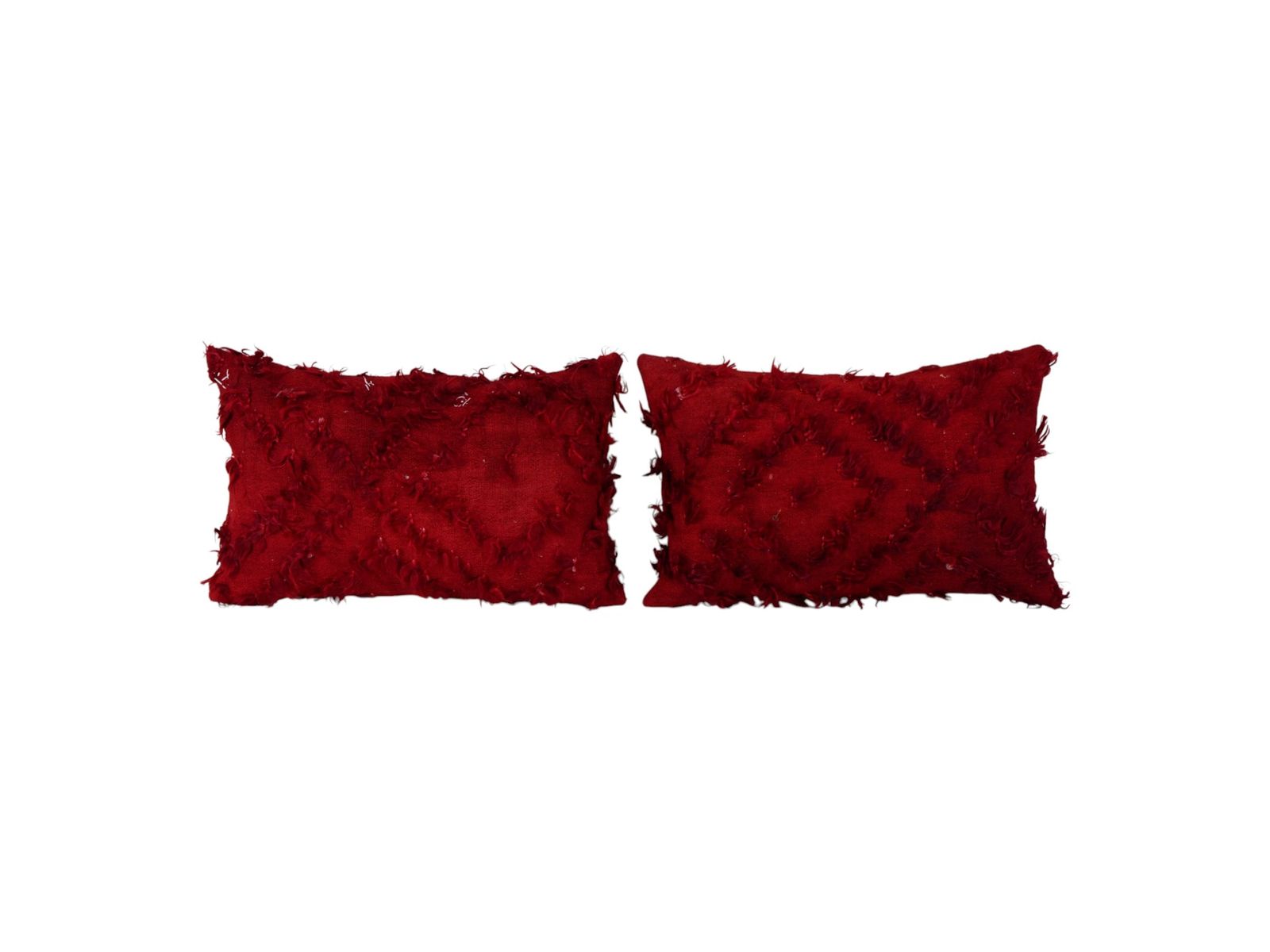 Handwoven Multi Color Turkish Flokati  Shagy Pillow Cover, Set Of Two Lumbar Giant Turkish Shaggy Tulu Pillow Cover