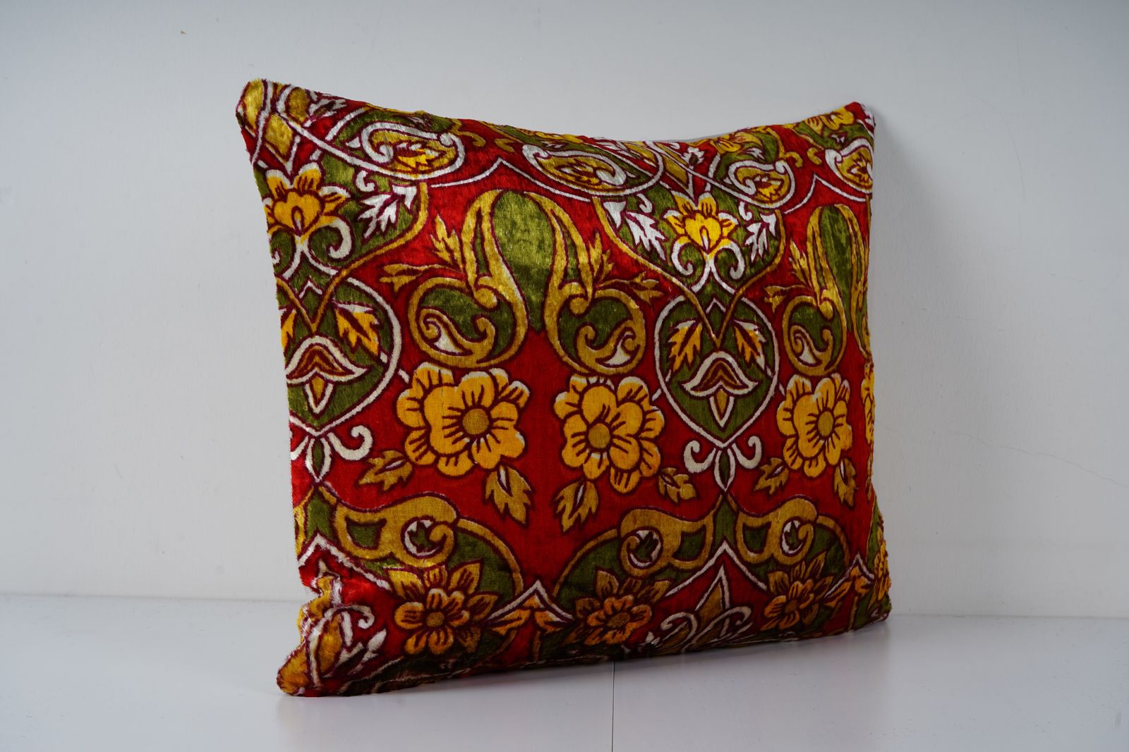 Red Velvet Pillow Cover, Tribal Turkish Pillowcases, French Decor photo furniture