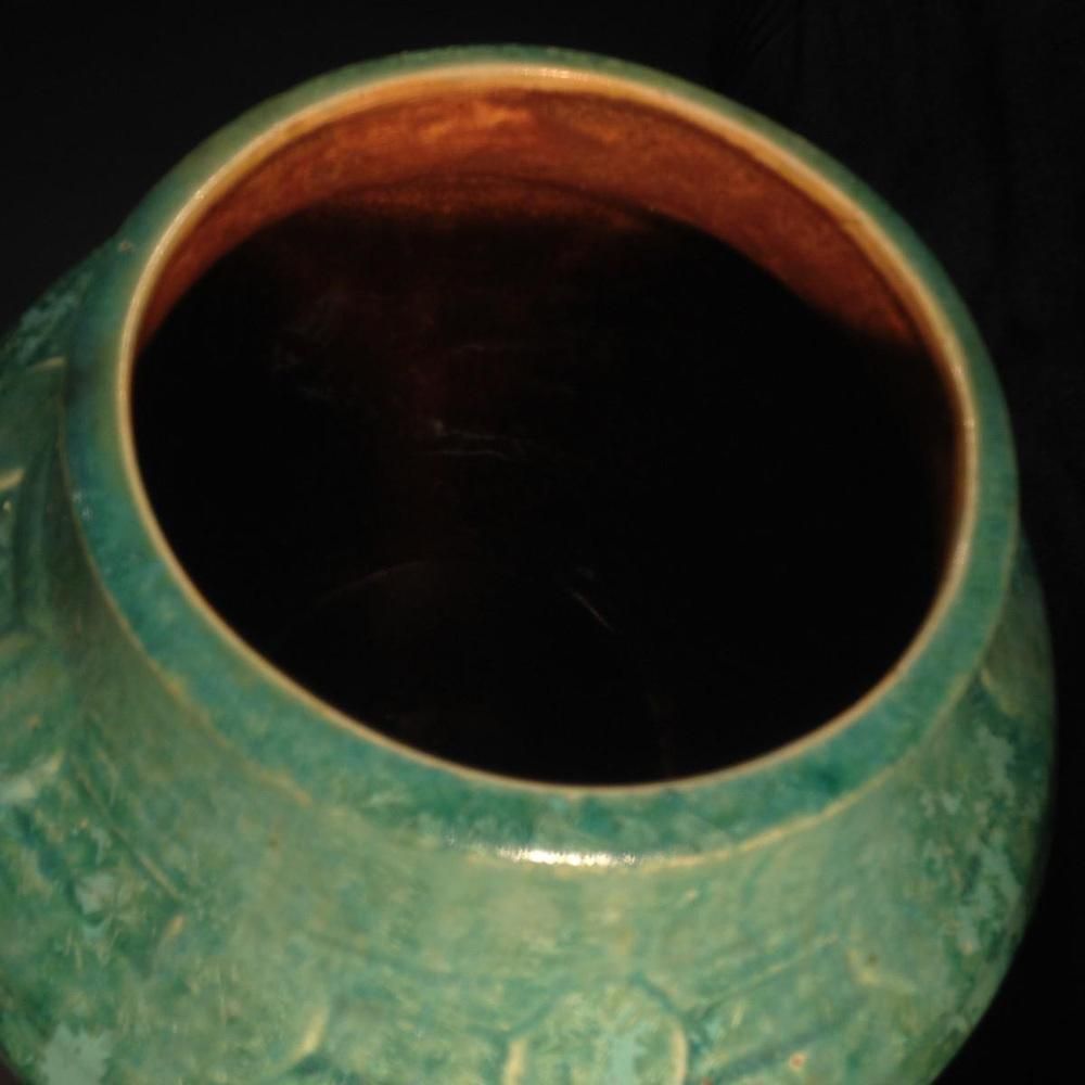 Art Deco Leeuwenvaas In Bouffioulx Zandsteen Van Roger Guérin, Jaren 1930 photo Woonaccessoires