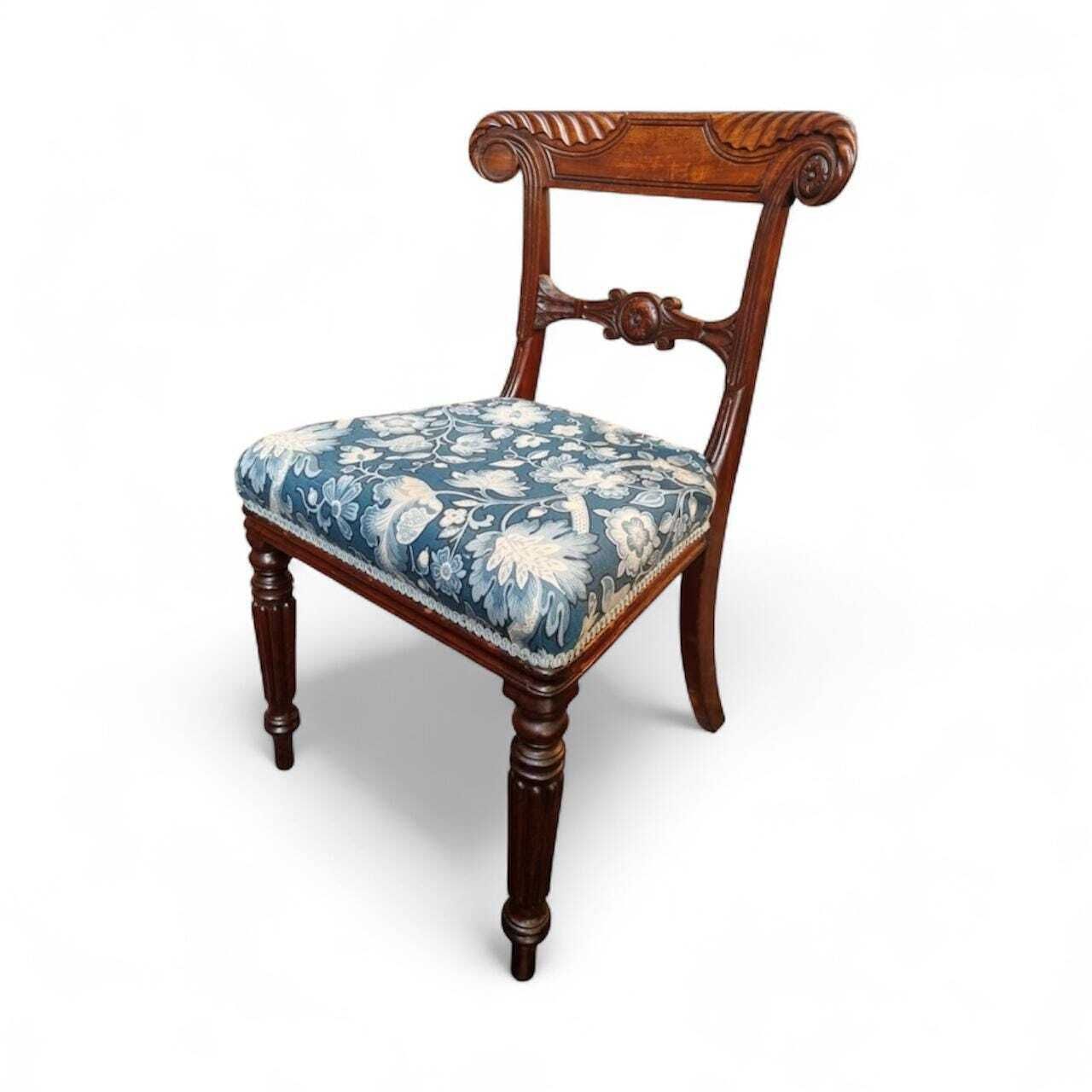 Antique Regency Mahogany Carved Bar Back Chair / C.1820 / Free Delivery photo for sale