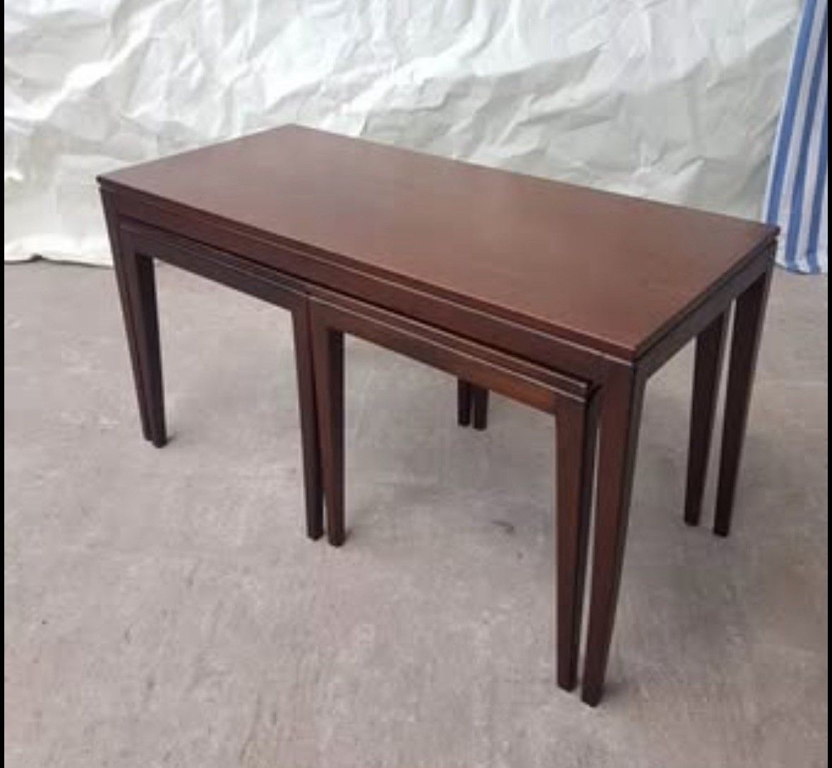 Vtg Mid Century Nesting Side Occasional Nest Of Tables Coffee Table photo for sale