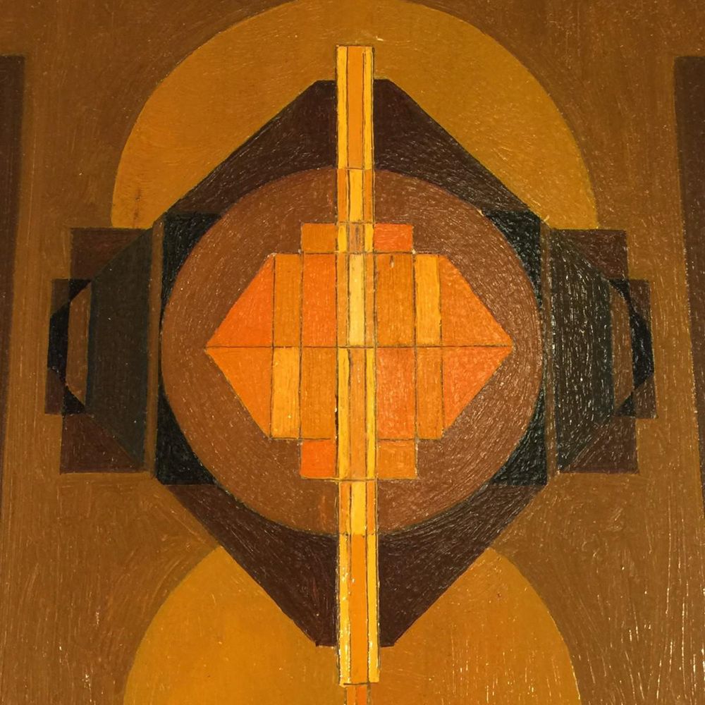 Jean Boquet, Geometrische Abstractie, Olieverf Op Paneel, Jaren 1940