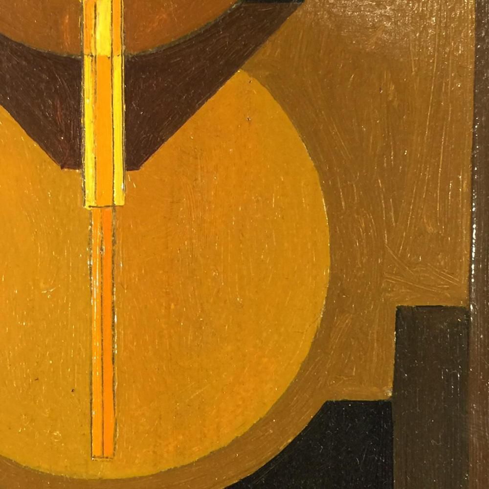Jean Boquet, Geometric Abstraction, Oil On Panel, 1940s photo Art