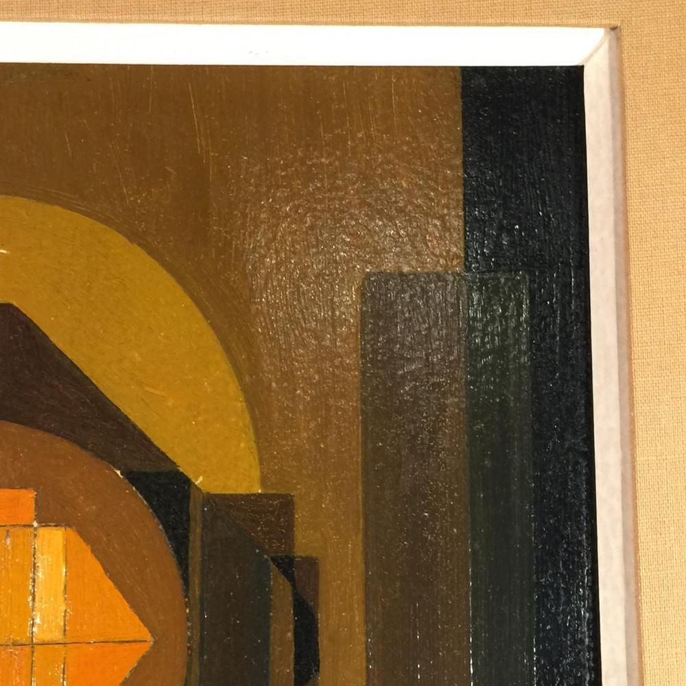 photo for sale Jean Boquet, Geometric Abstraction, Oil On Panel, 1940s