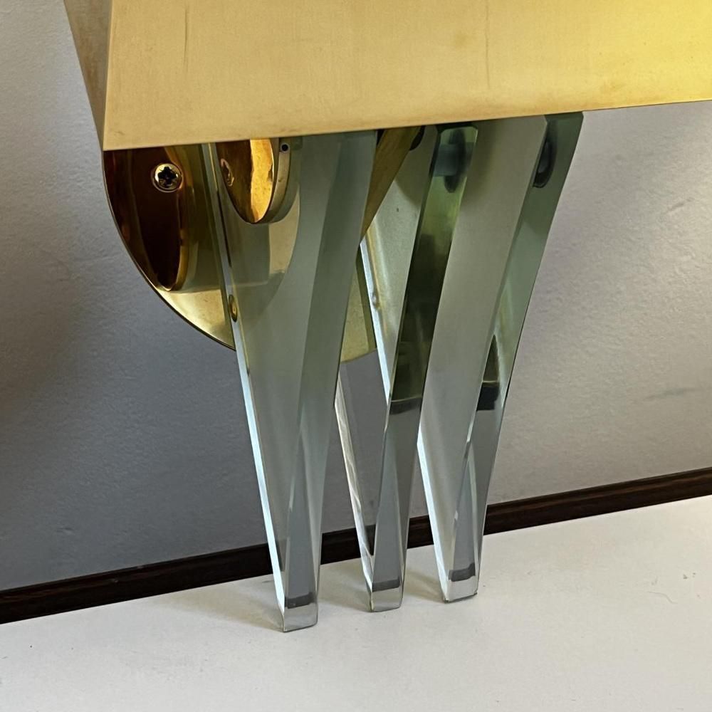 Hollywood Regency Wall Lights In Gilded Brass Bases, 1970, Set Of 2 photo vintage