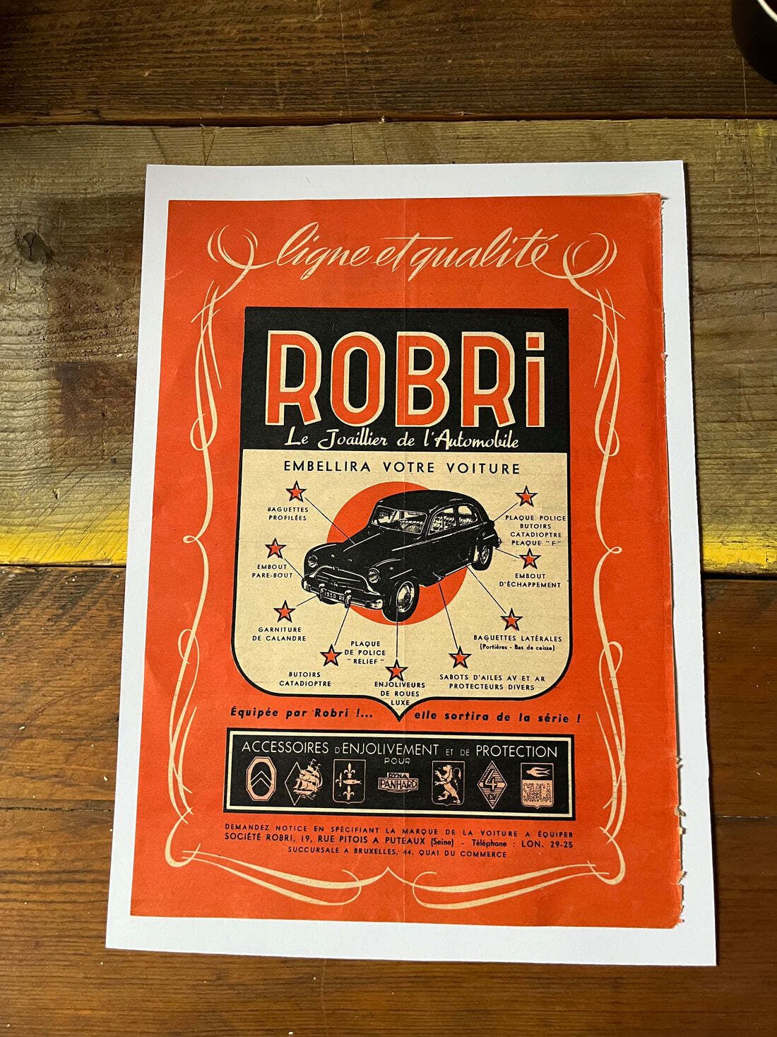 Vintage Original Robri Car Accessories Advertisement 1950's photo furniture
