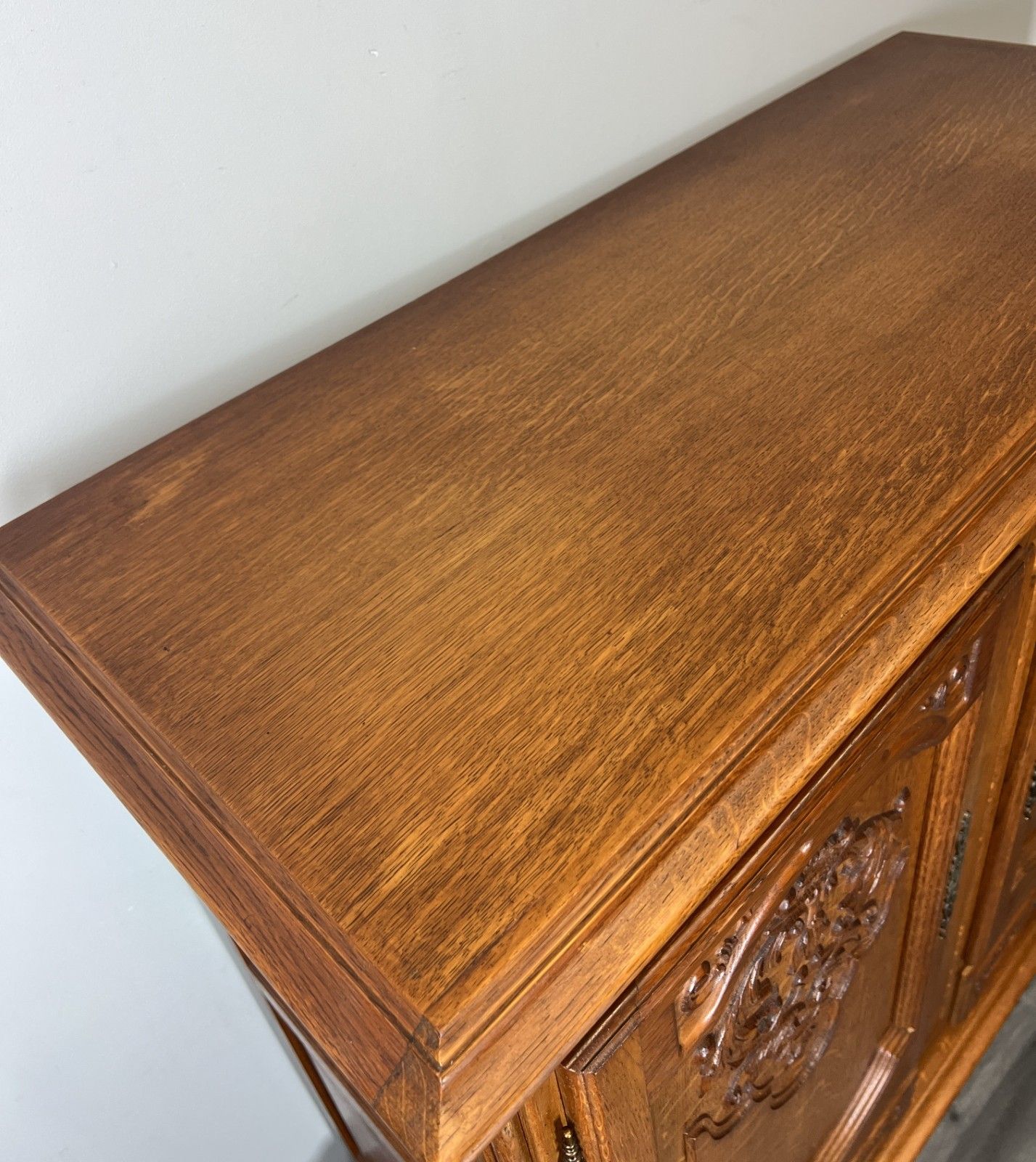Furniture Cabinet Vintage French Louis XIV Oak Sideboard With Carved Cupboard Lot 4471 photo