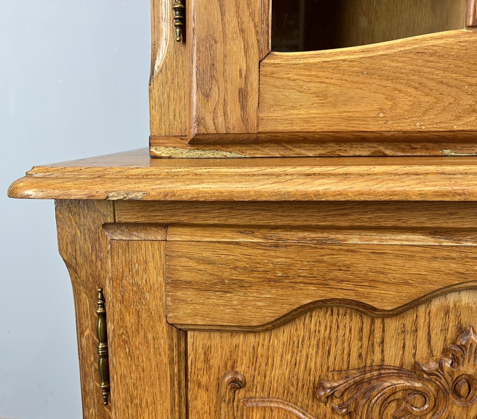 photo for sale Bookcase Vintage French Louis XIV Style Display Cabinet Sideboard Lot 4479