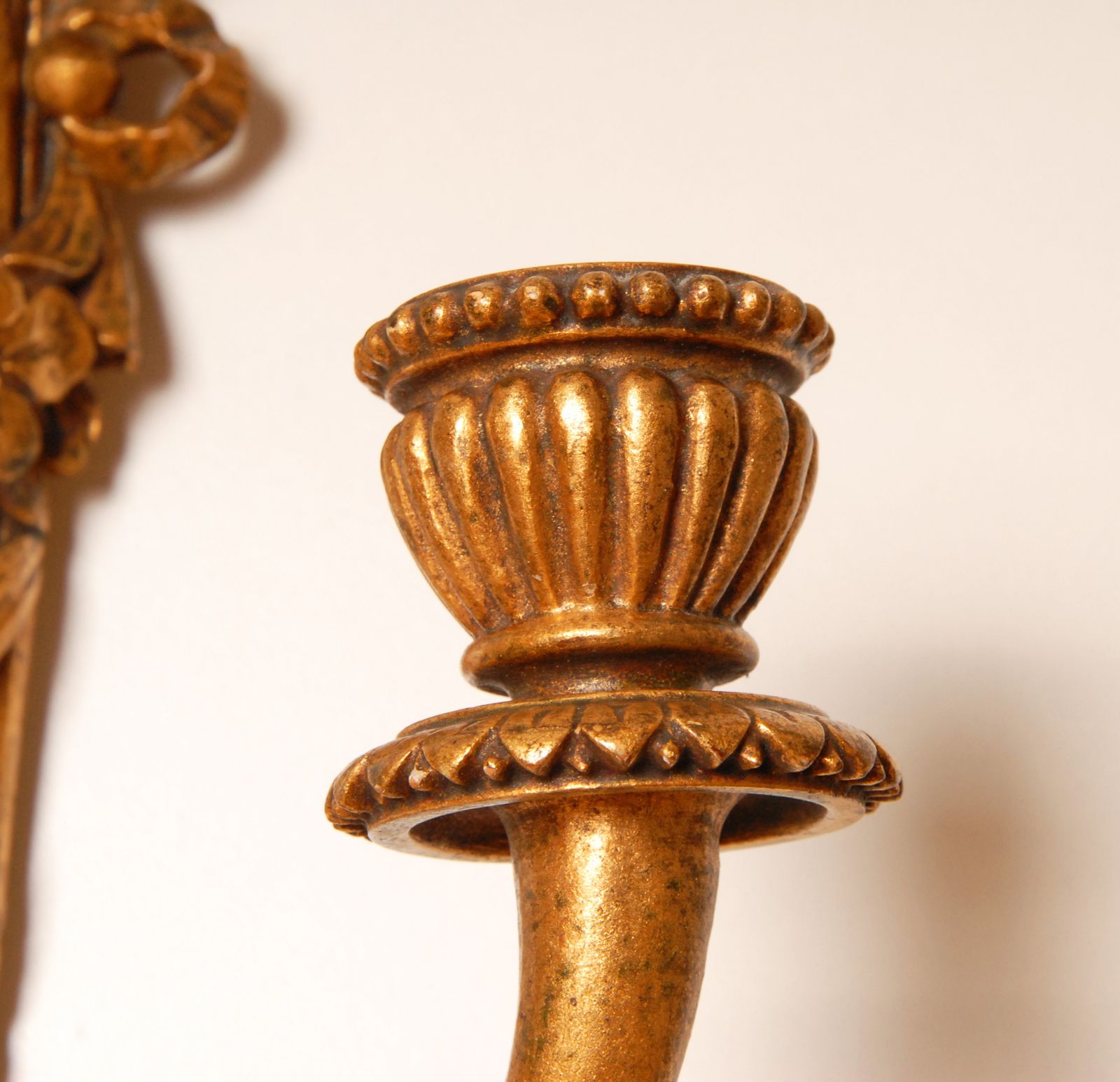 Vintage Italian Wall Lamps Gold Giltwood Carved Florentiner Sconces A Pair photo vinterior