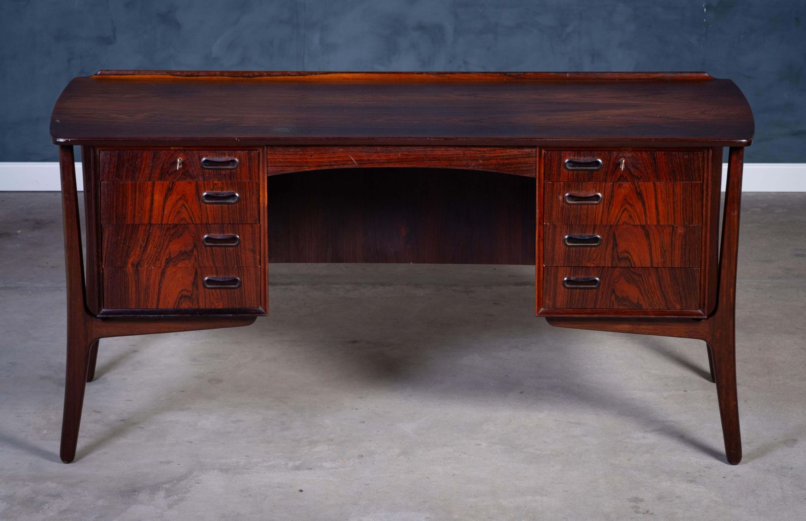 Rosewood Desk By Svend Aage Madsen For H.P. Hansen, 1960s photo vinterior