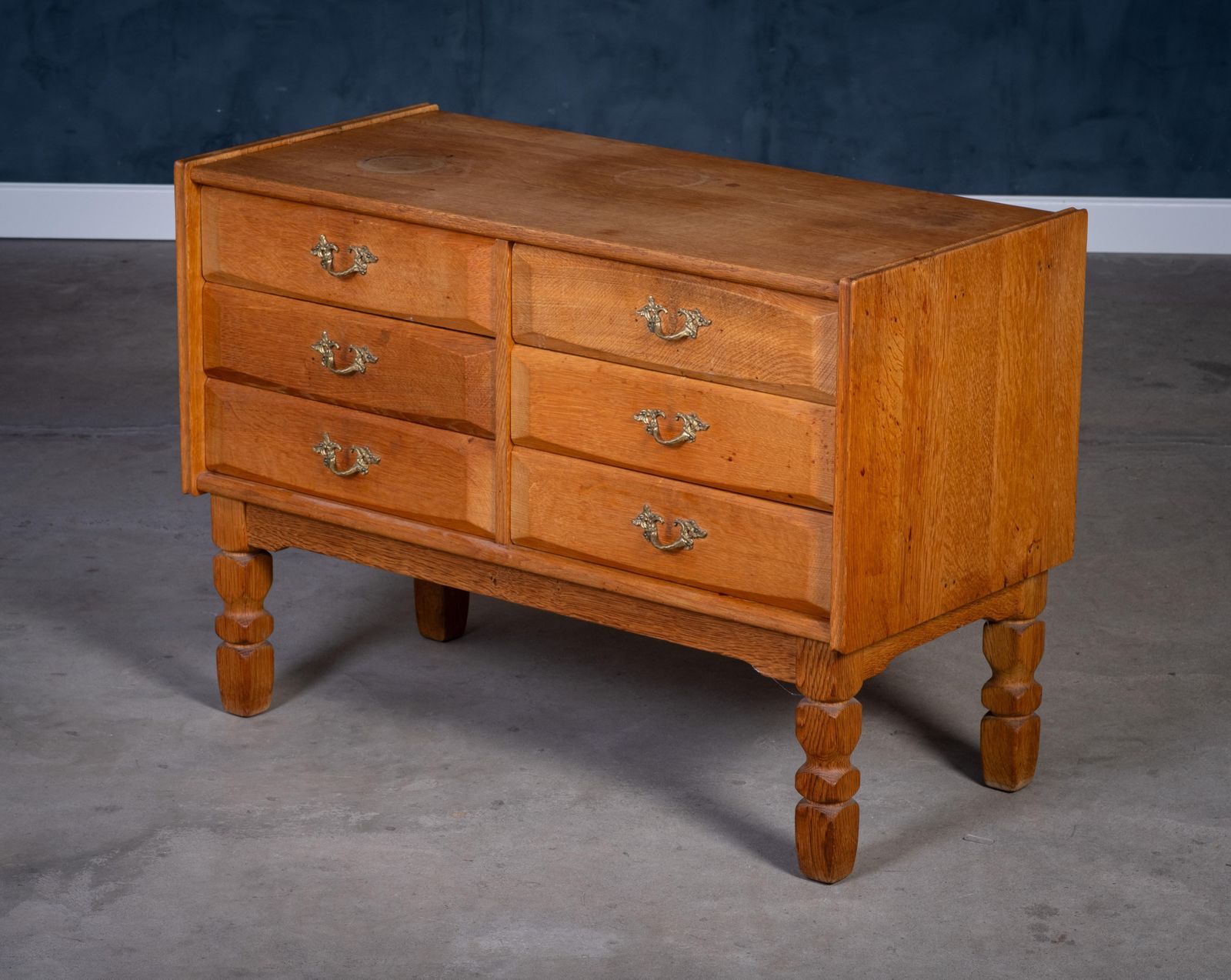 Brutalist Oak Chest Of Drawers By Henning Kjærnulf, 1970s photo furniture