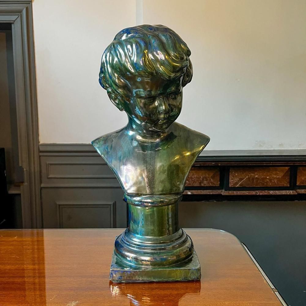 Bust Of A Young Boy In Salted Stoneware By Louis Gustave Cambier & Roger Guerin, 1925 photo furniture