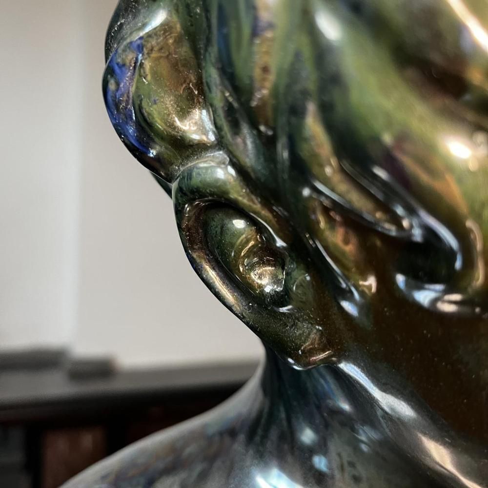 photo for sale Bust Of A Young Boy In Salted Stoneware By Louis Gustave Cambier & Roger Guerin, 1925