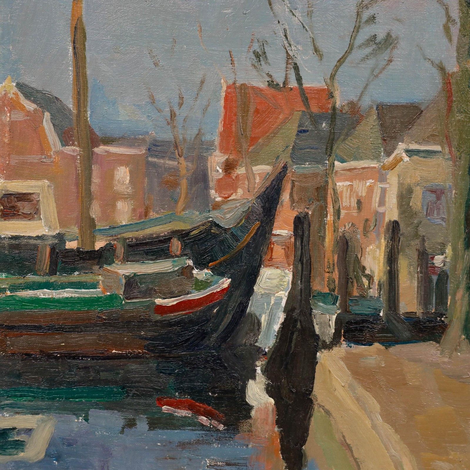 Adam Potgieter (1899 1982) Mid 20th Century Oil, Winter Sun photo Art
