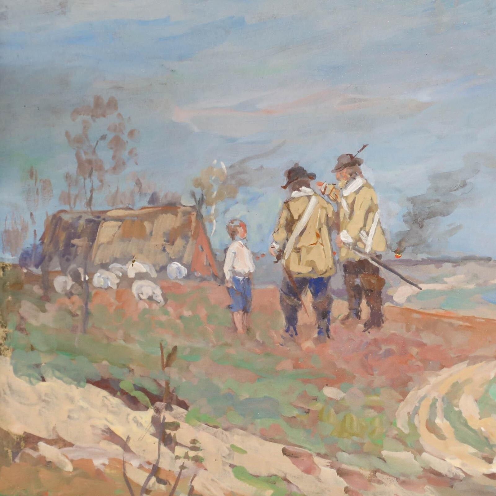 Willy Brandes (1876 1956) Early 20th Century Gouache, Mercenaries On Horseback photo Art