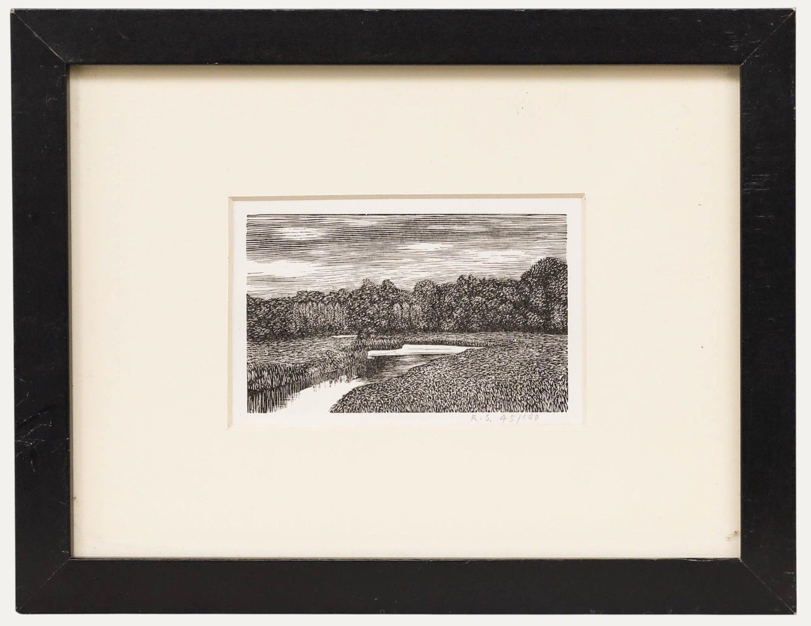 Reynolds Stone (1909 1979) Fine 20th Century Wood Engraving, The River Ebble