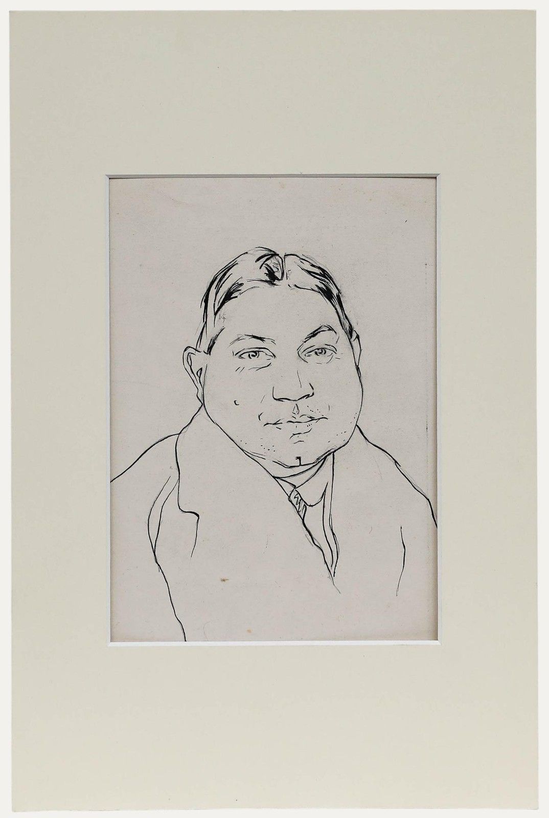 Belgian School Early 20th Century Pen And Ink Drawing Portrait Of A Gentleman