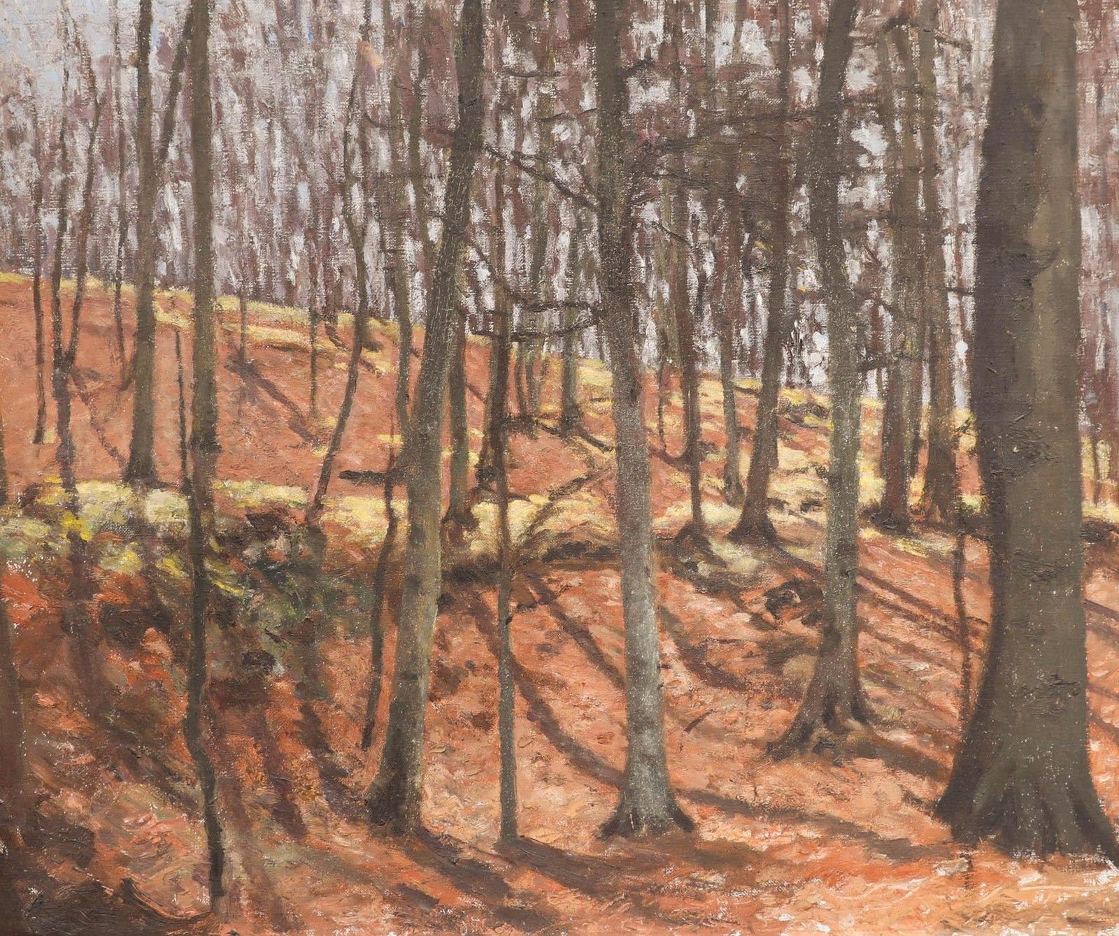 Attrib Bernhard Sickert (1862 1932) Oil, Beechwood In Spring photo furniture