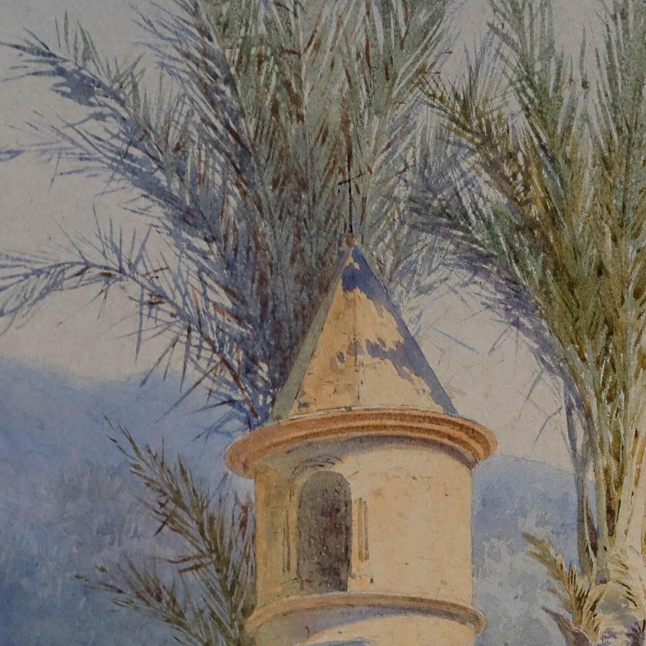 Giovanni Pinotti Framed Late 19th Century Watercolour, Climbing The Wall photo Art