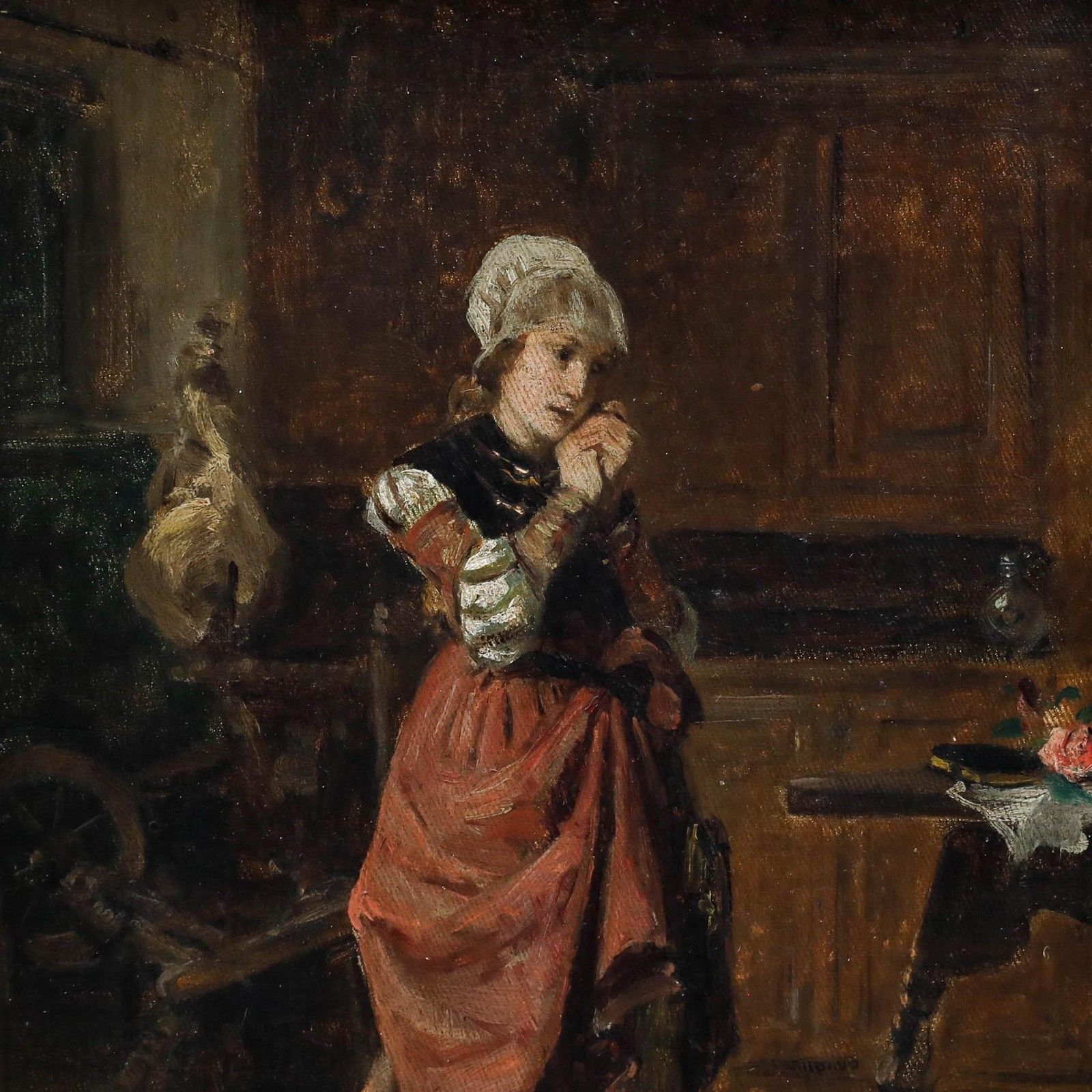 Follower Of Paul Edouard Richard Sohn (1834 1912) Framed Oil, Betende photo Art