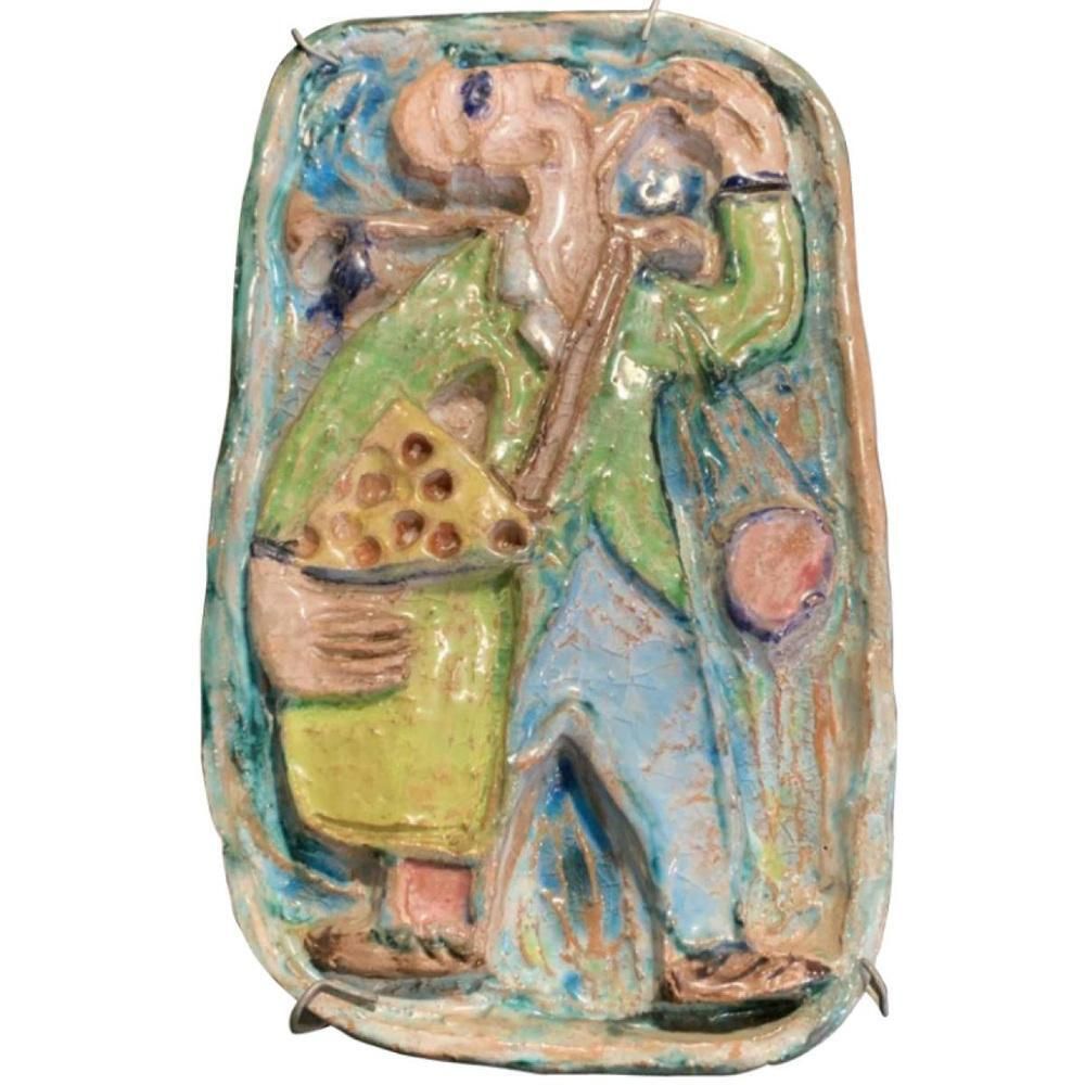 Art Early Abstract Fauvist Pottery By Giovanni De Simone, Sicily, Italy, 1960s photo