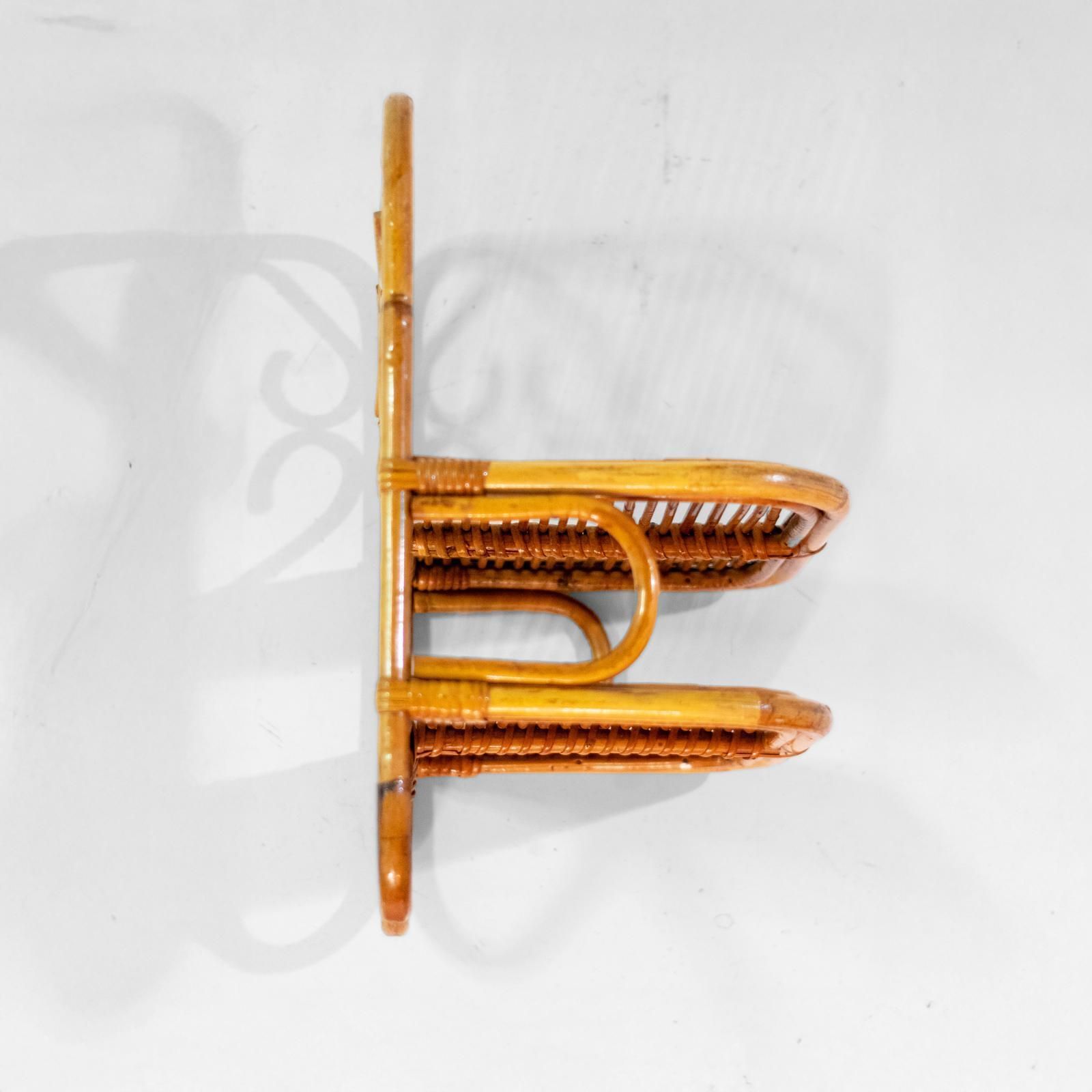 Mid Century Italian Small Bamboo And Rattan Bookcase, 1960s photo for sale